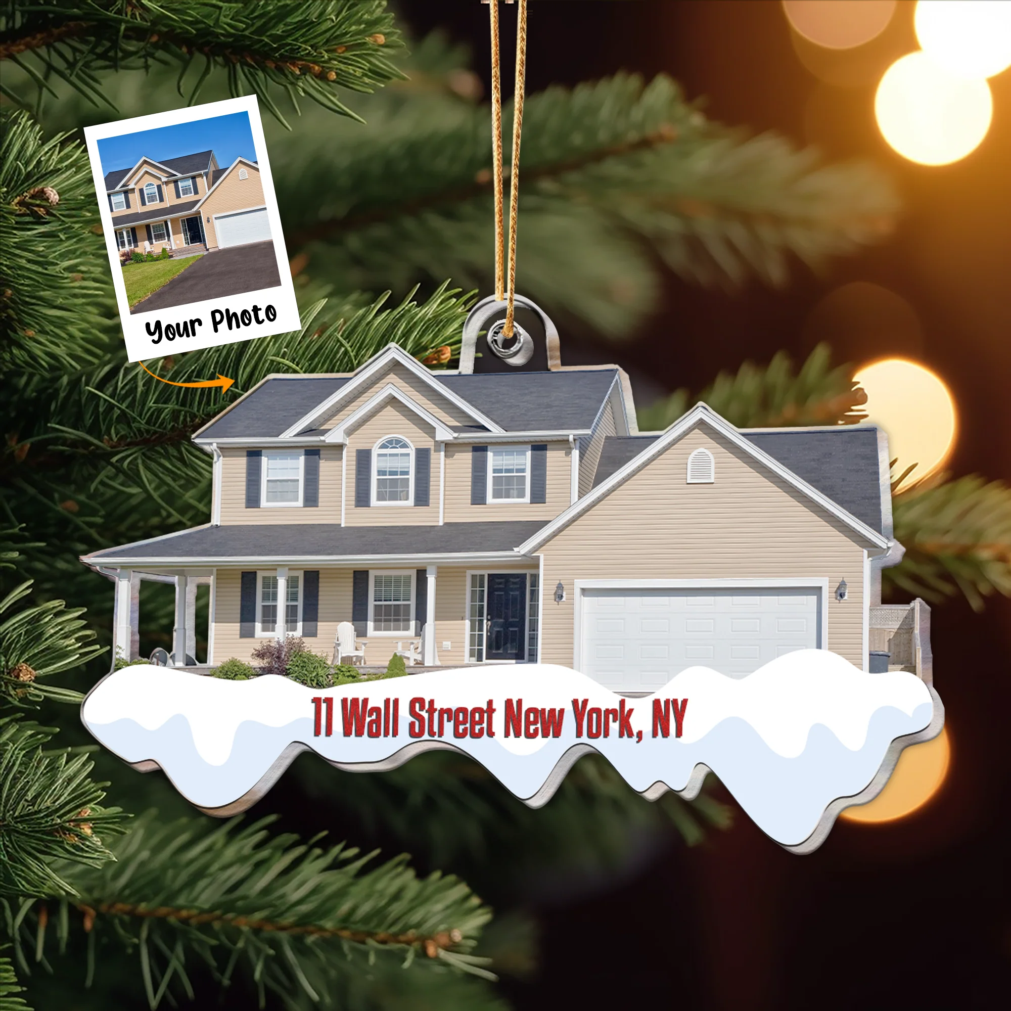 Our New Home For Family - Personalized Acrylic Photo Ornament - Image 5