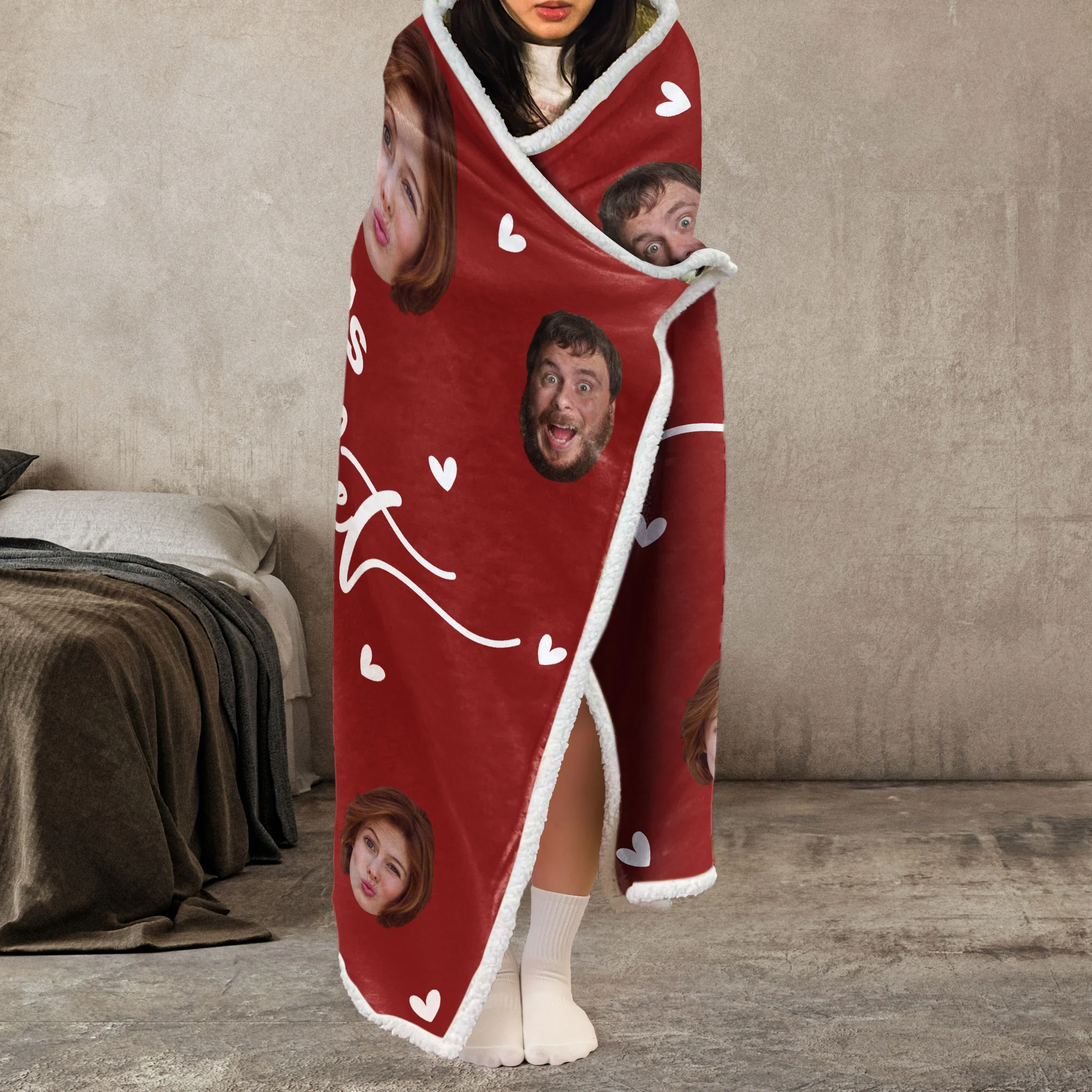 Our Snuggle Blanket - Personalized Photo Wearable Blanket Hoodie - Image 4