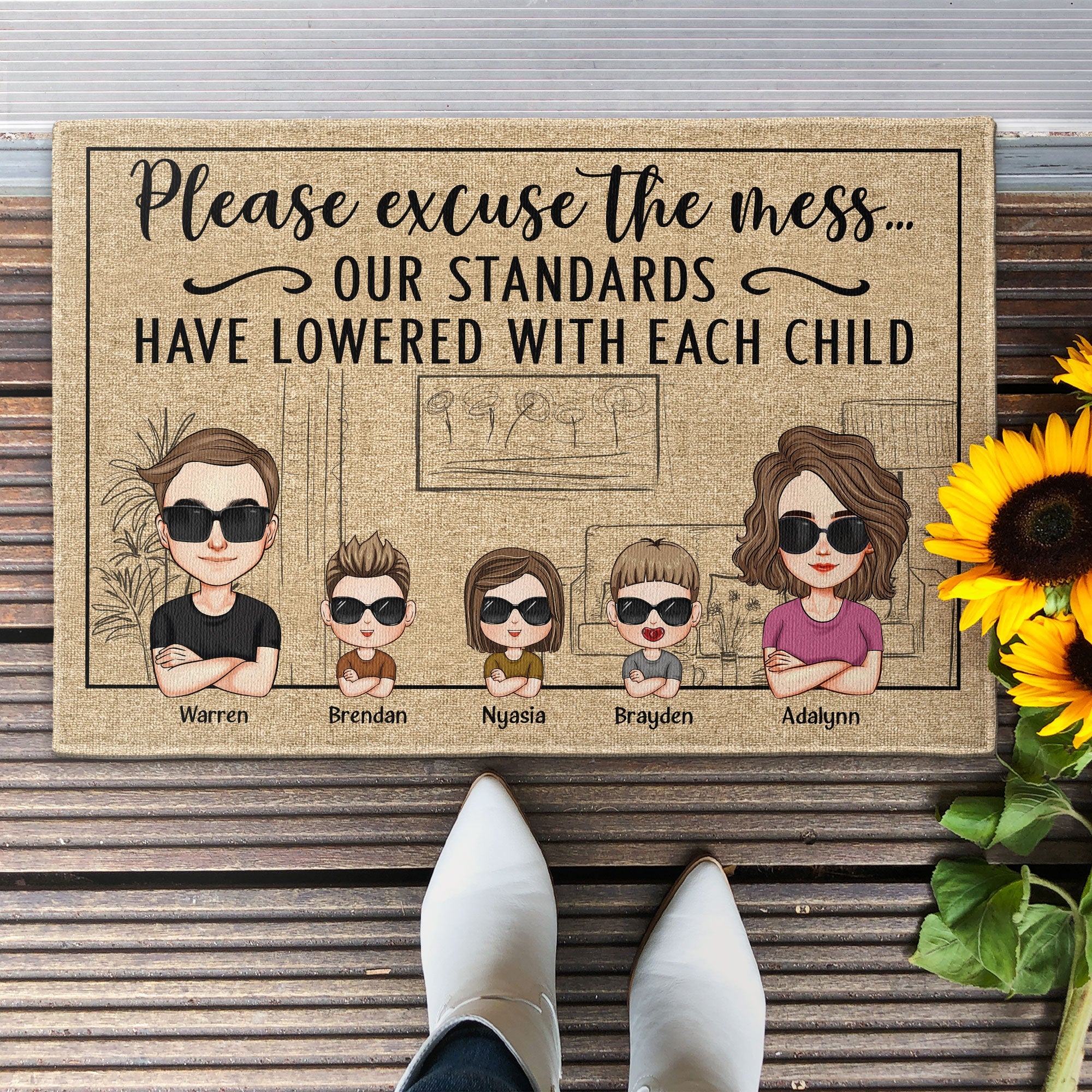 Our Standards Have Lowered With Each Child 2 - Personalized Doormat - Image 2