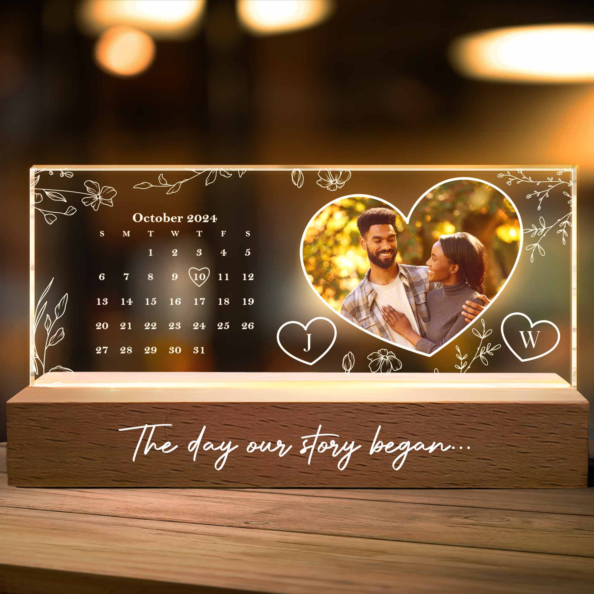 Our Story Began - Personalized Photo LED Night Light - Image 2