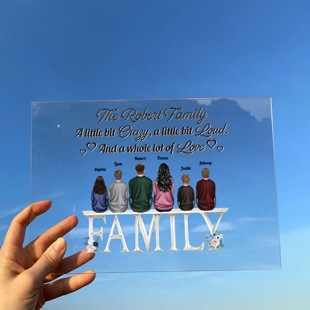 Our Sweet Family A Whole Lot Of Love - Personalized Acrylic Plaque - Image 3