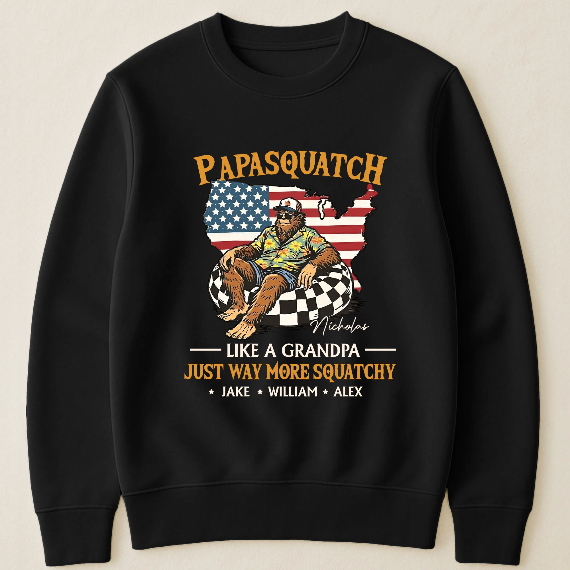 Papasquatch Just Way More Squatchy 4th Of July Funny Gift For Dad - Personalized Shirt - Image 3
