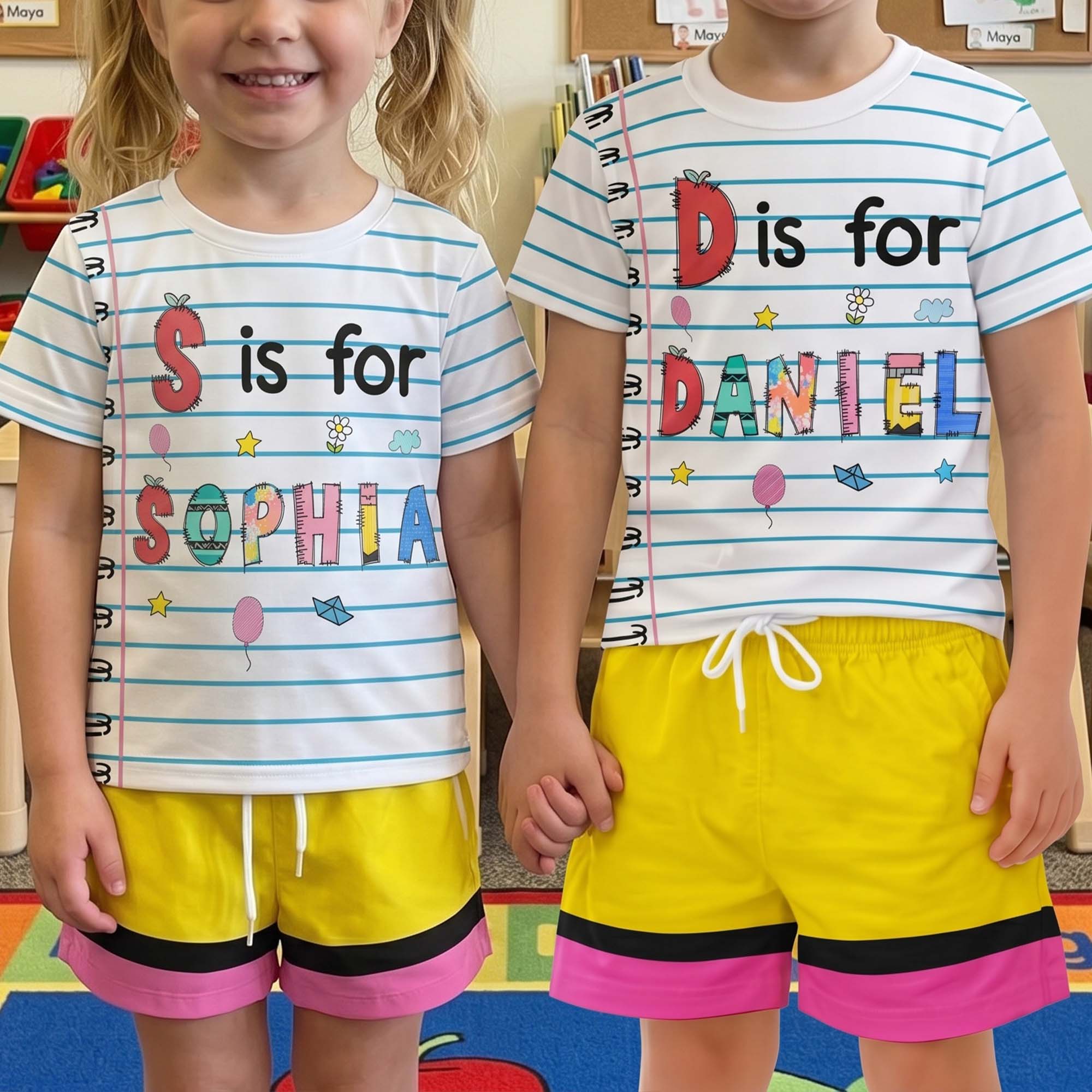 Paper Design Kid Back To School - Personalized Kids Clothing Set
