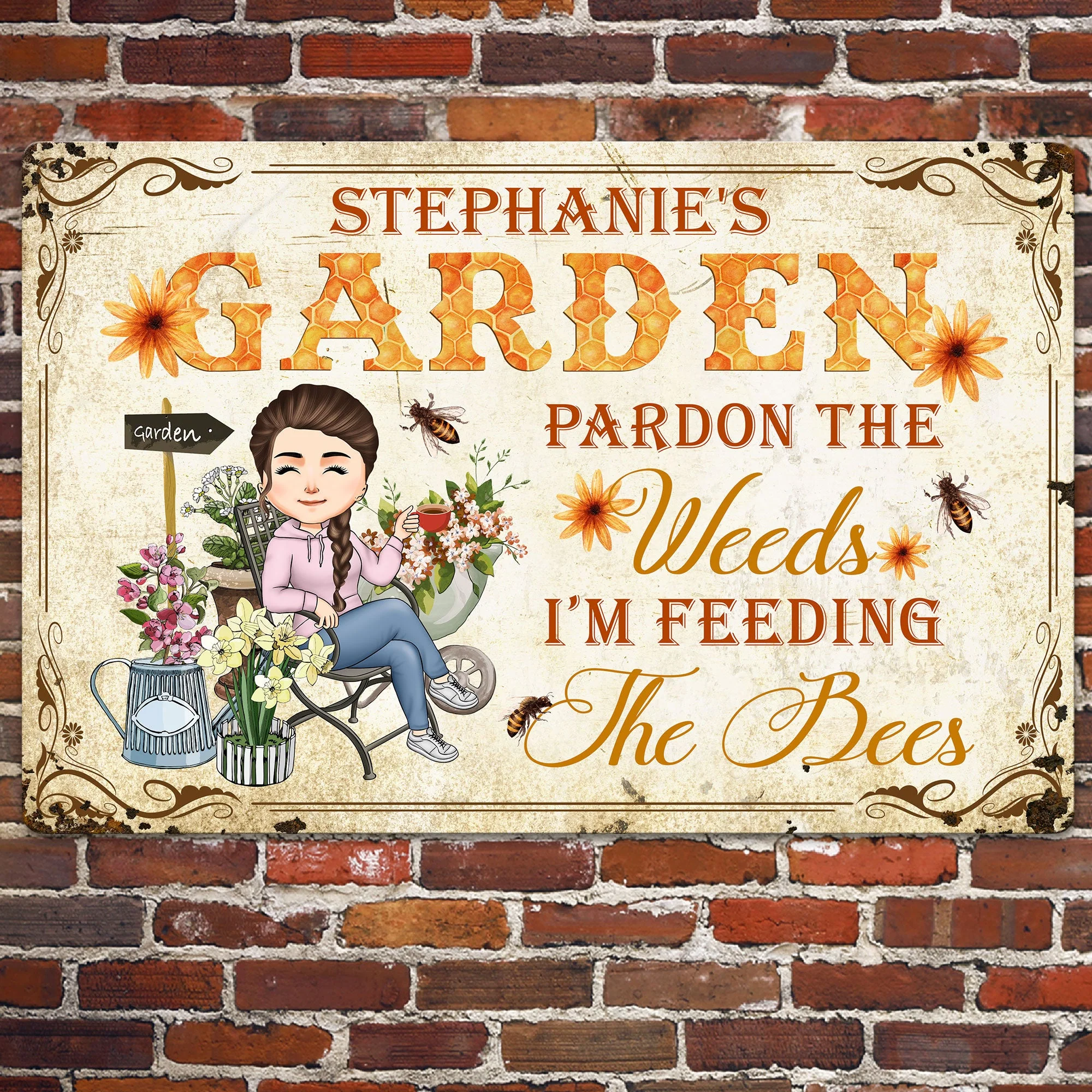 Pardon The Weeds - Personalized Metal Sign - Image 2