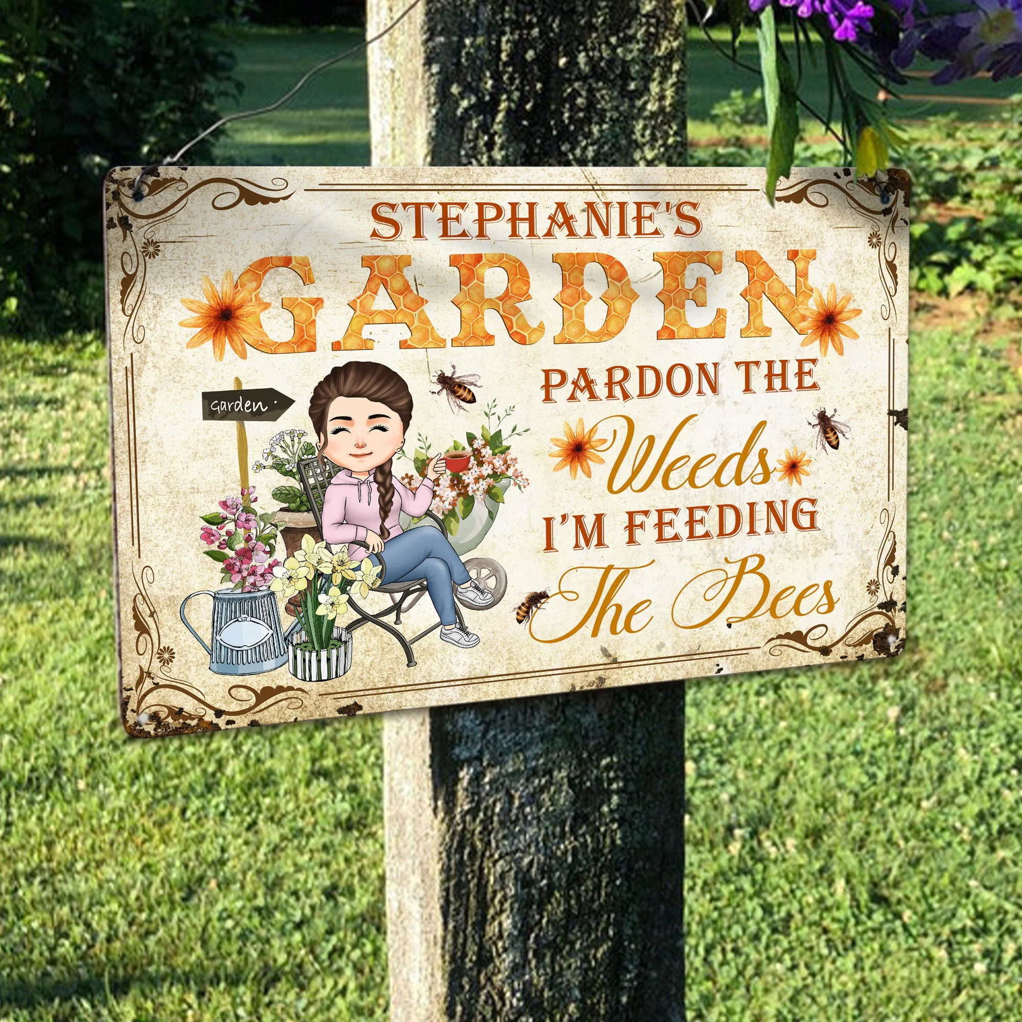 Pardon The Weeds - Personalized Metal Sign - Image 3