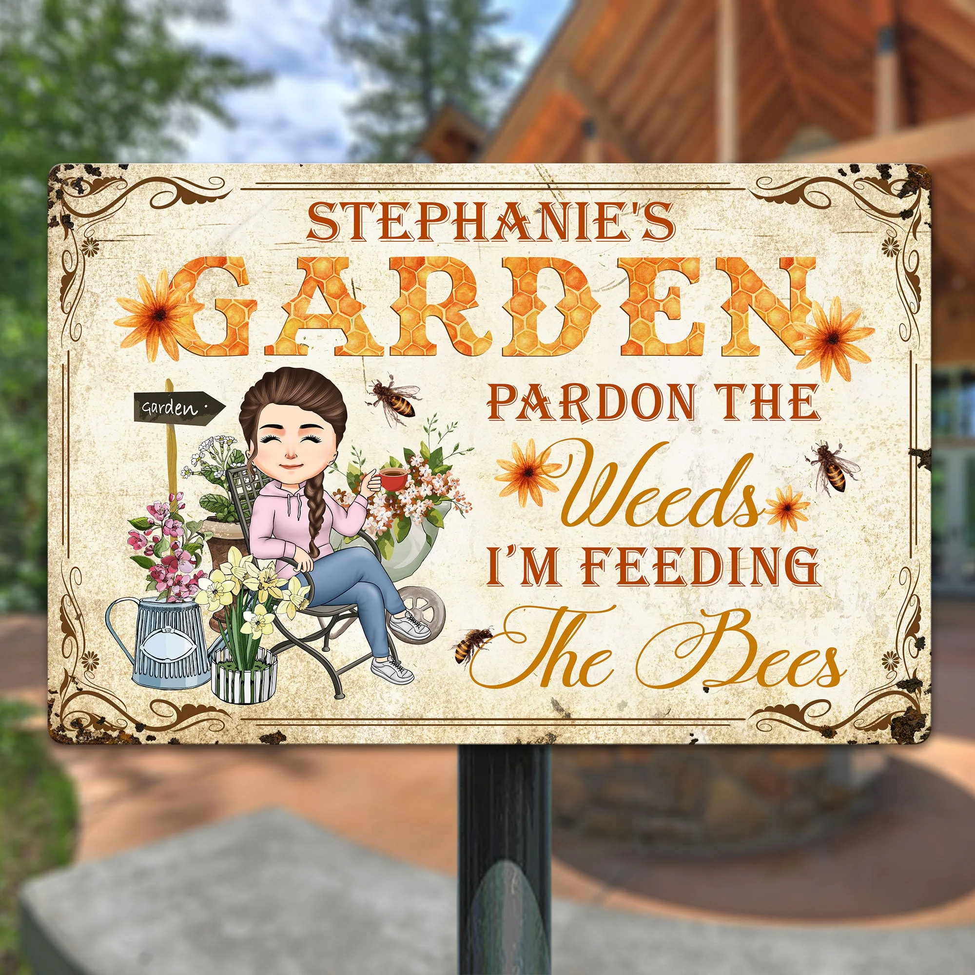 Pardon The Weeds - Personalized Metal Sign - Image 4