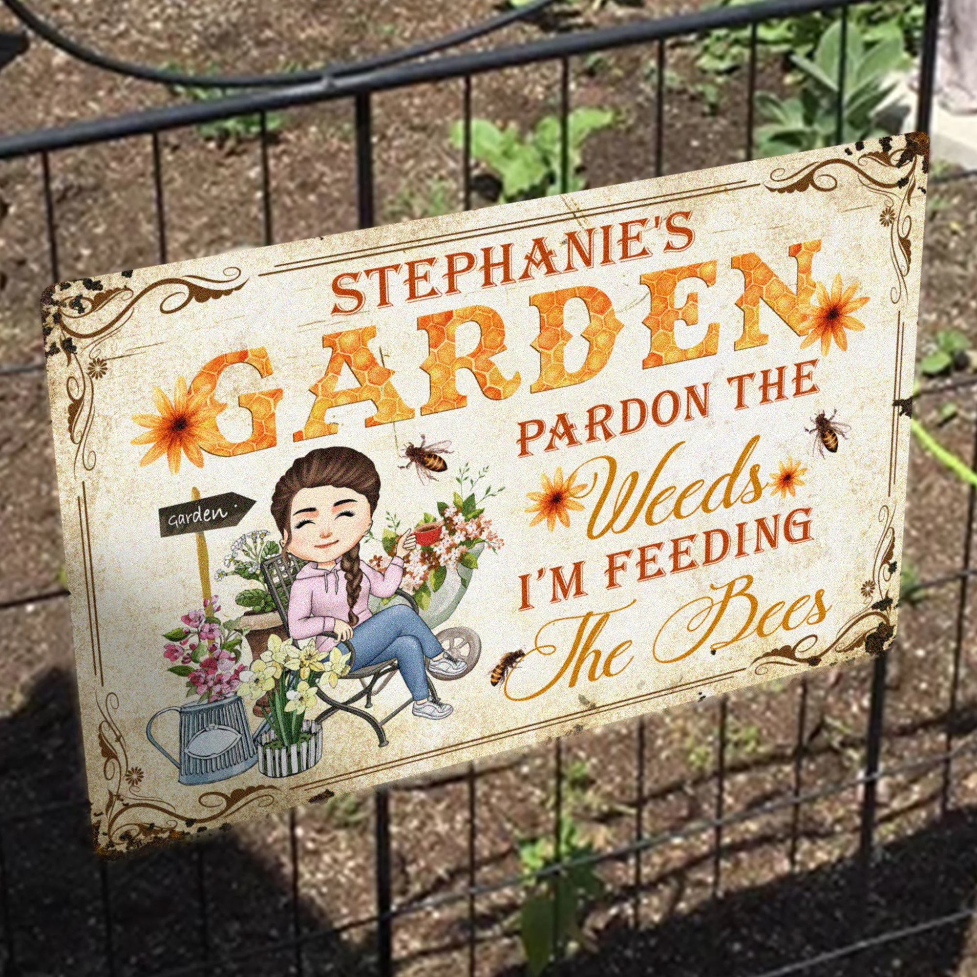 Pardon The Weeds - Personalized Metal Sign - Image 5