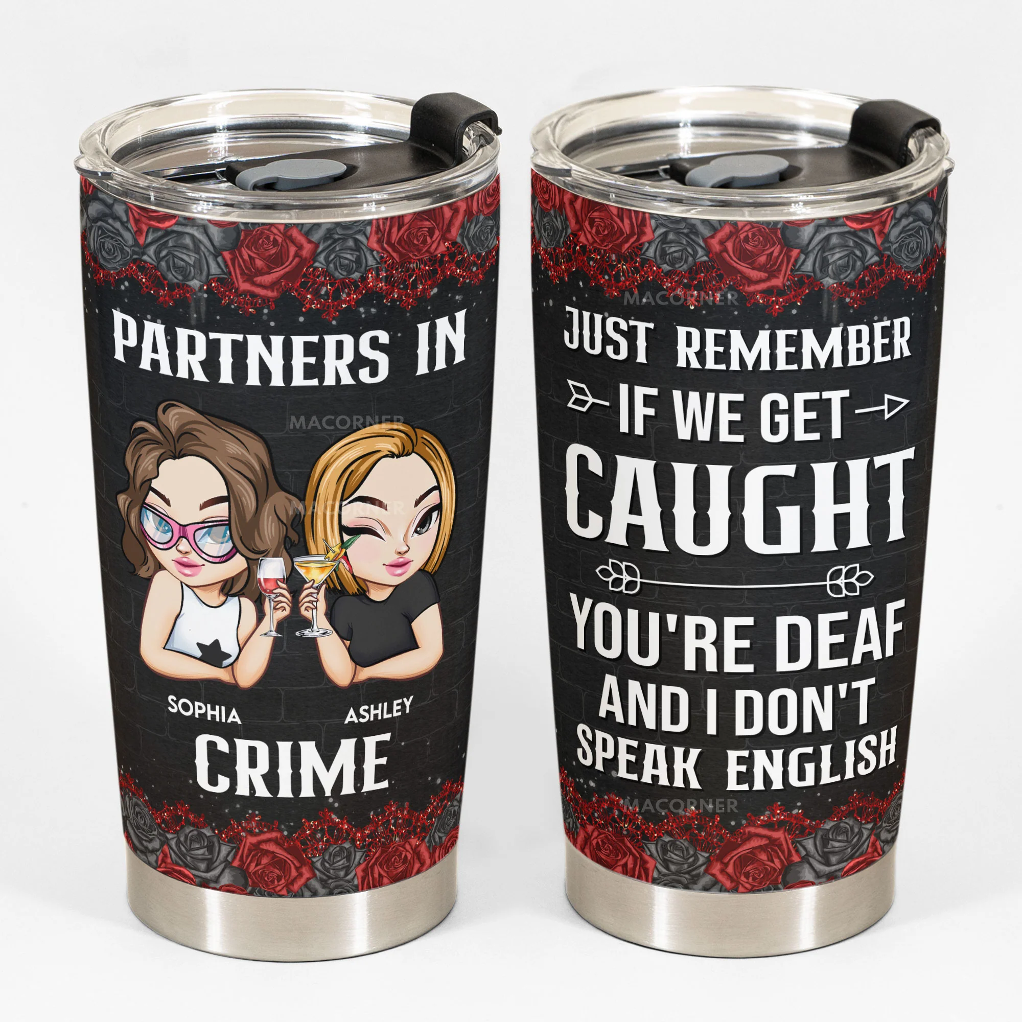Partners In Crime - New Version - Personalized Tumbler Cup - Image 4