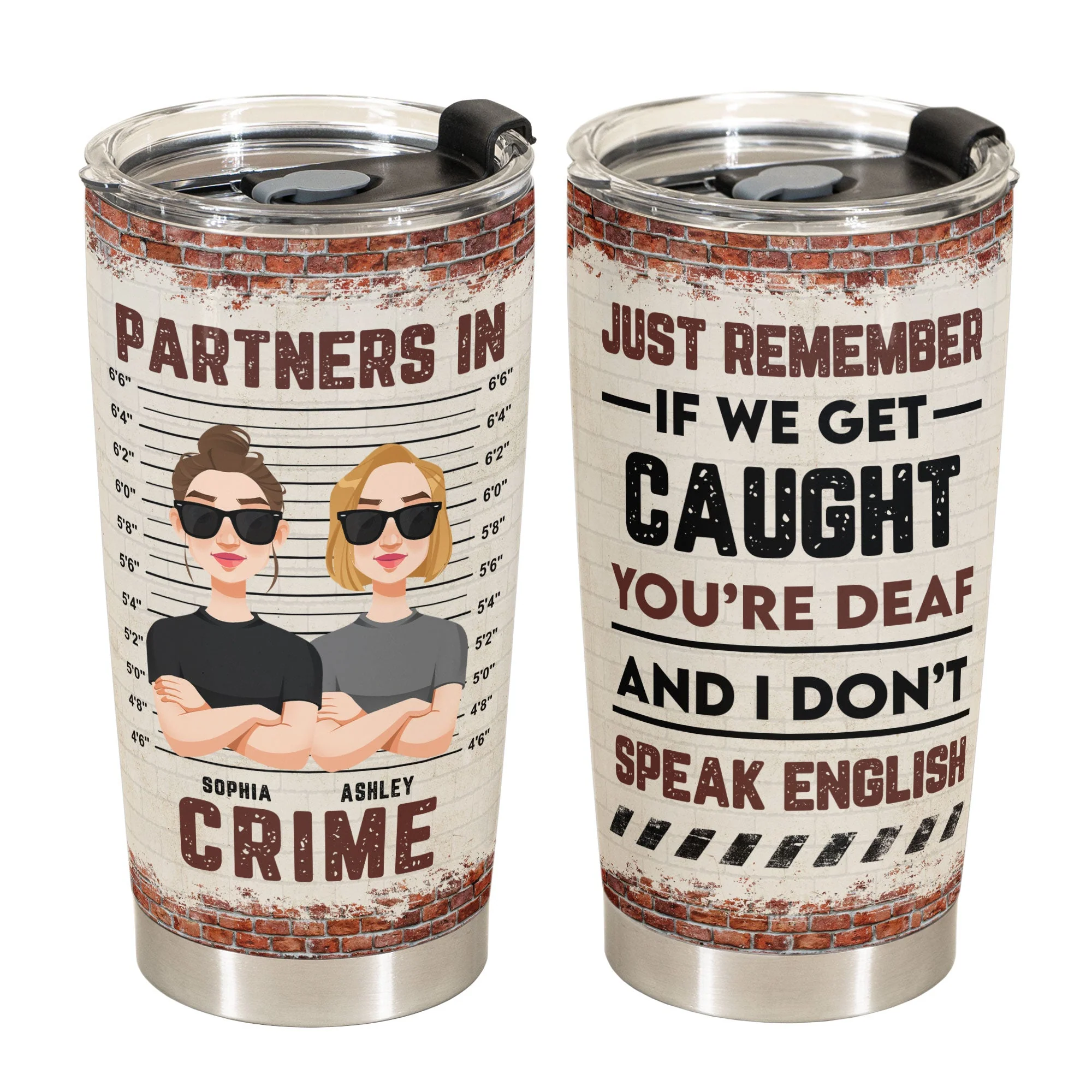 Partners In Crime - New Version - Personalized Tumbler Cup - Image 3