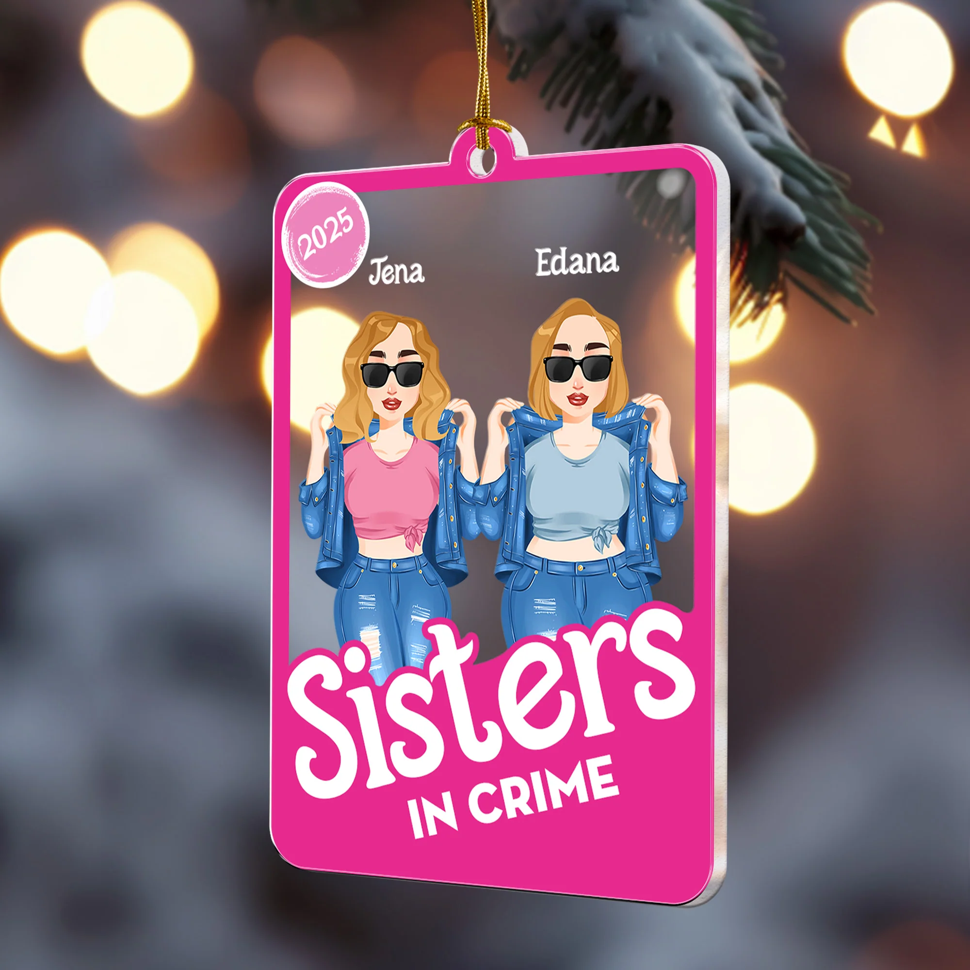 Partners In Crime - Personalized Acrylic Ornament - Image 3