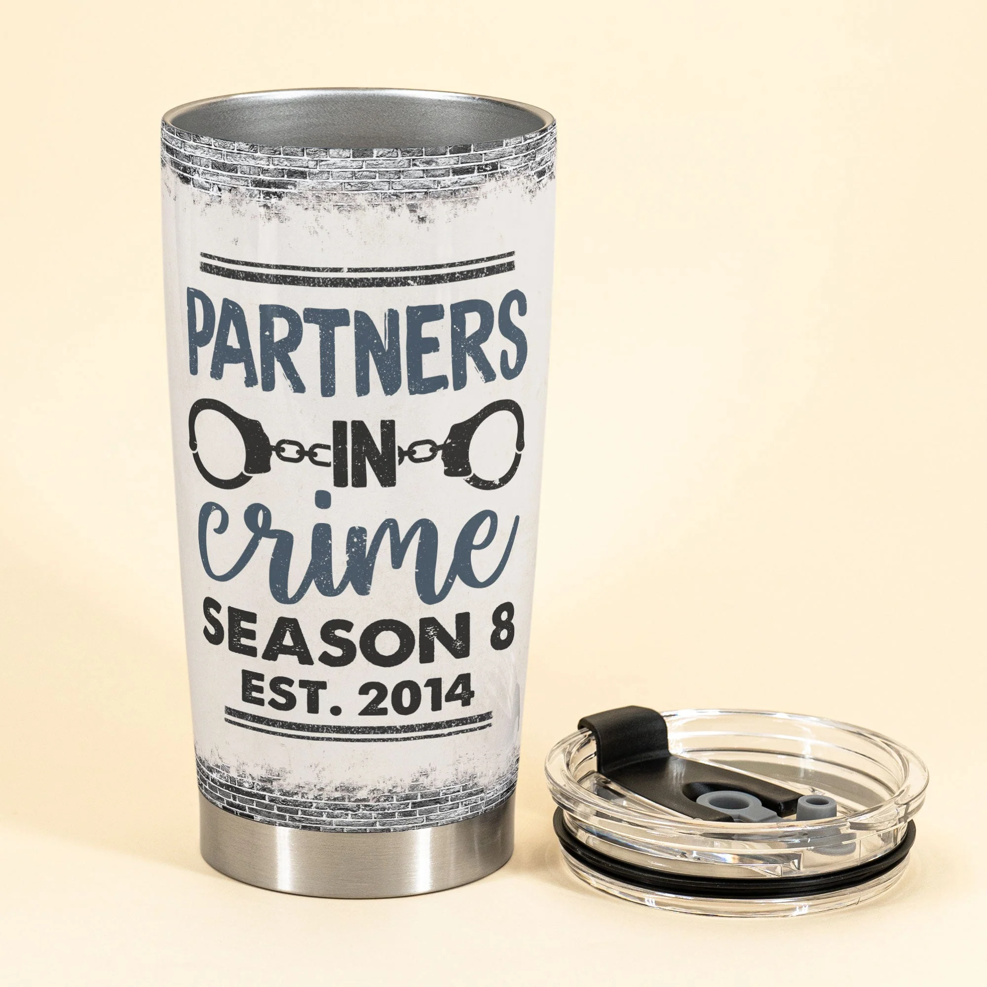 Partners In Crime Season 8 - Personalized Tumbler Cup -  Funny Birthday Friendship Gifts For Besties, BFF, Best Friends, Soul Sisters - Image 3