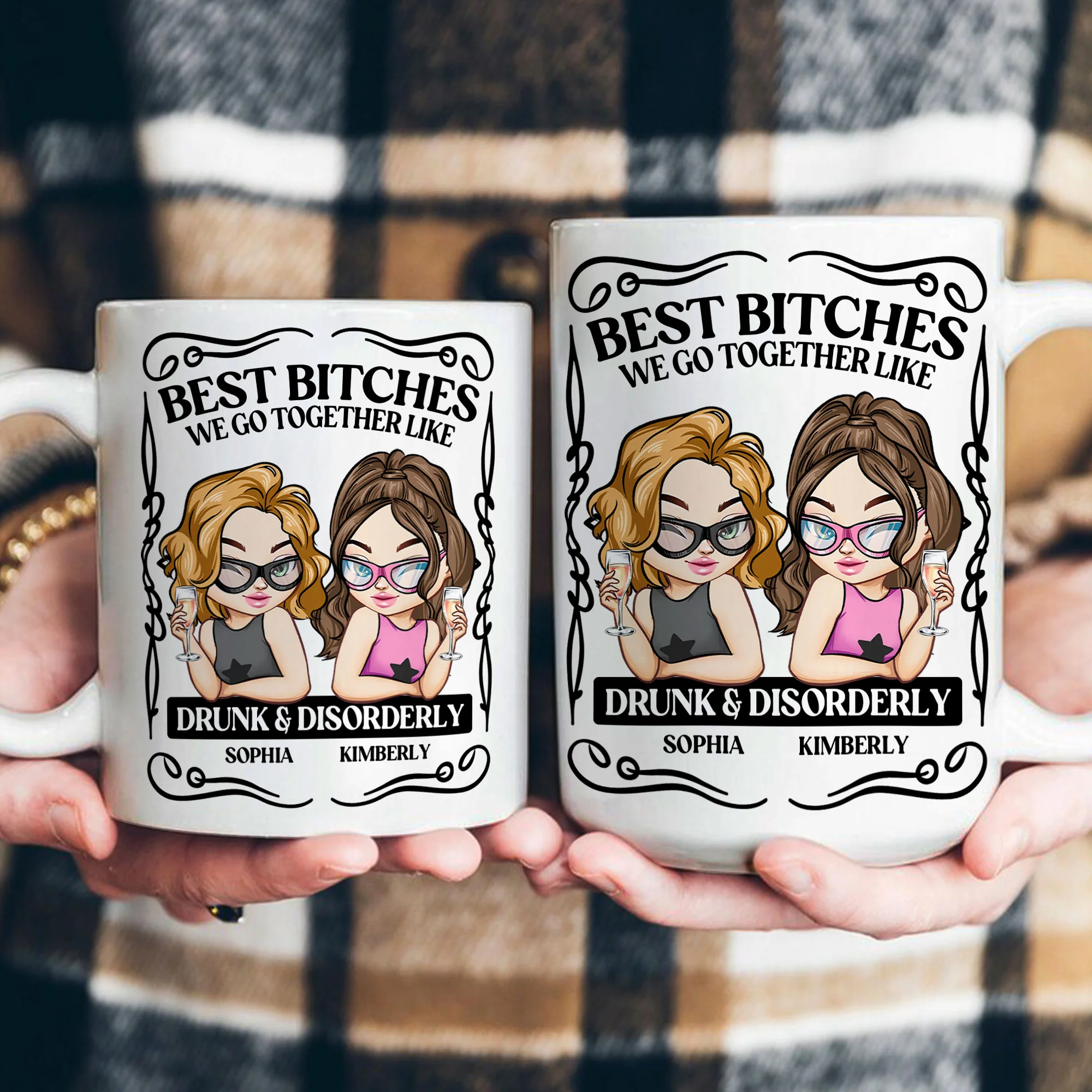 Partners In Crime We Go Together Link Drunk & Disorderly - Personalized Mug - Image 4