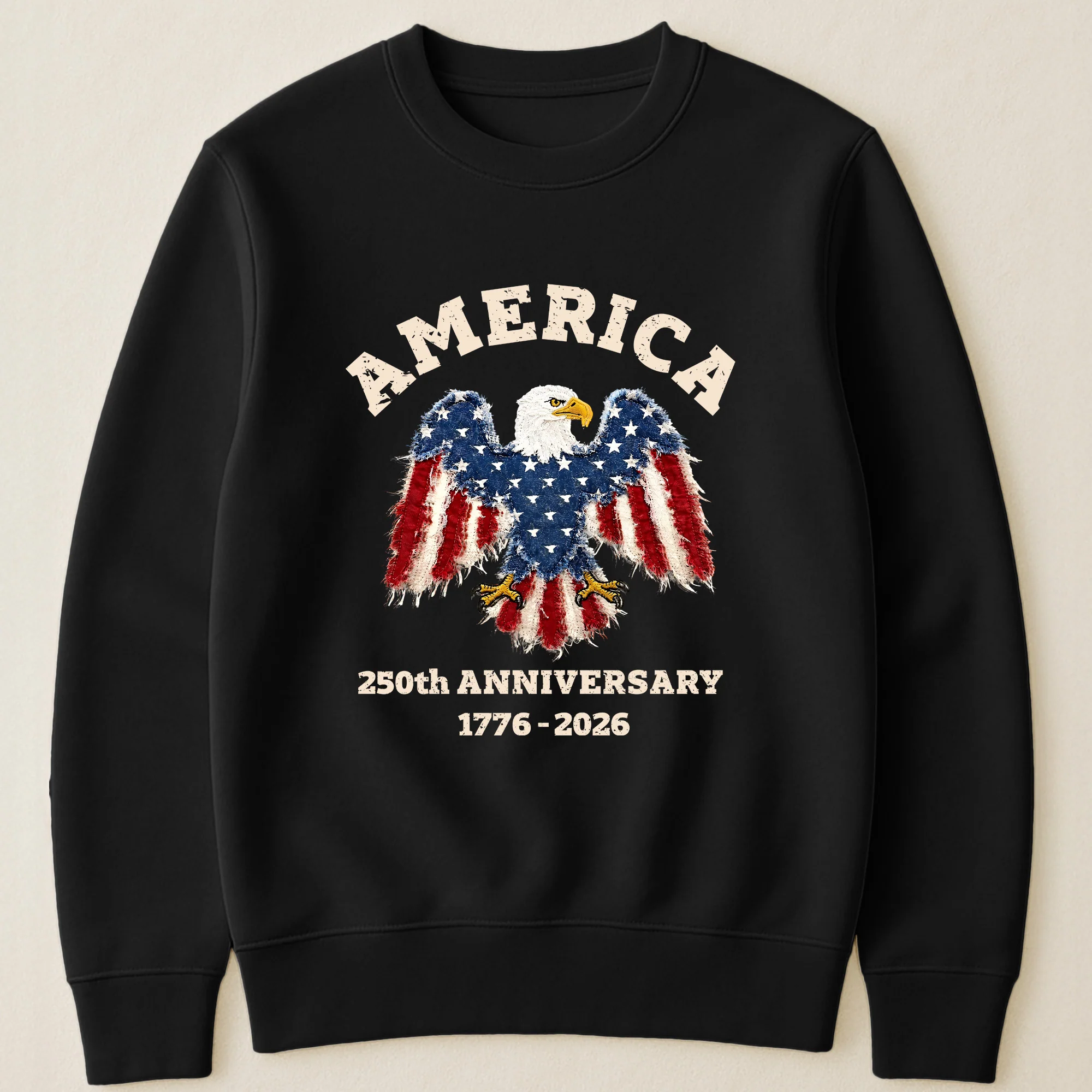 Patchwork Style USA Bald Eagles Print - Shirt - Image 4