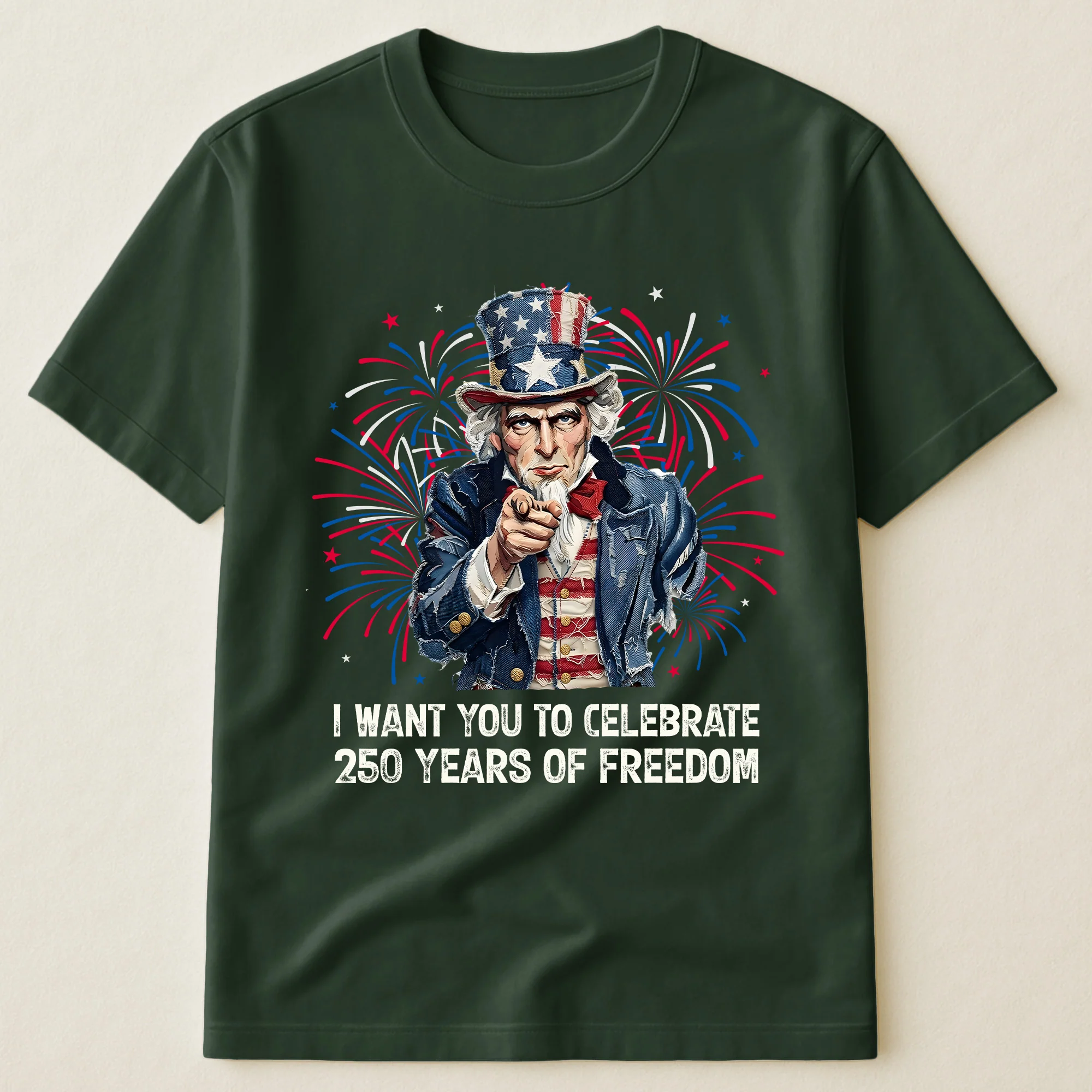 Patchwork Style Usa Uncle Sam Print - Shirt - Image 11