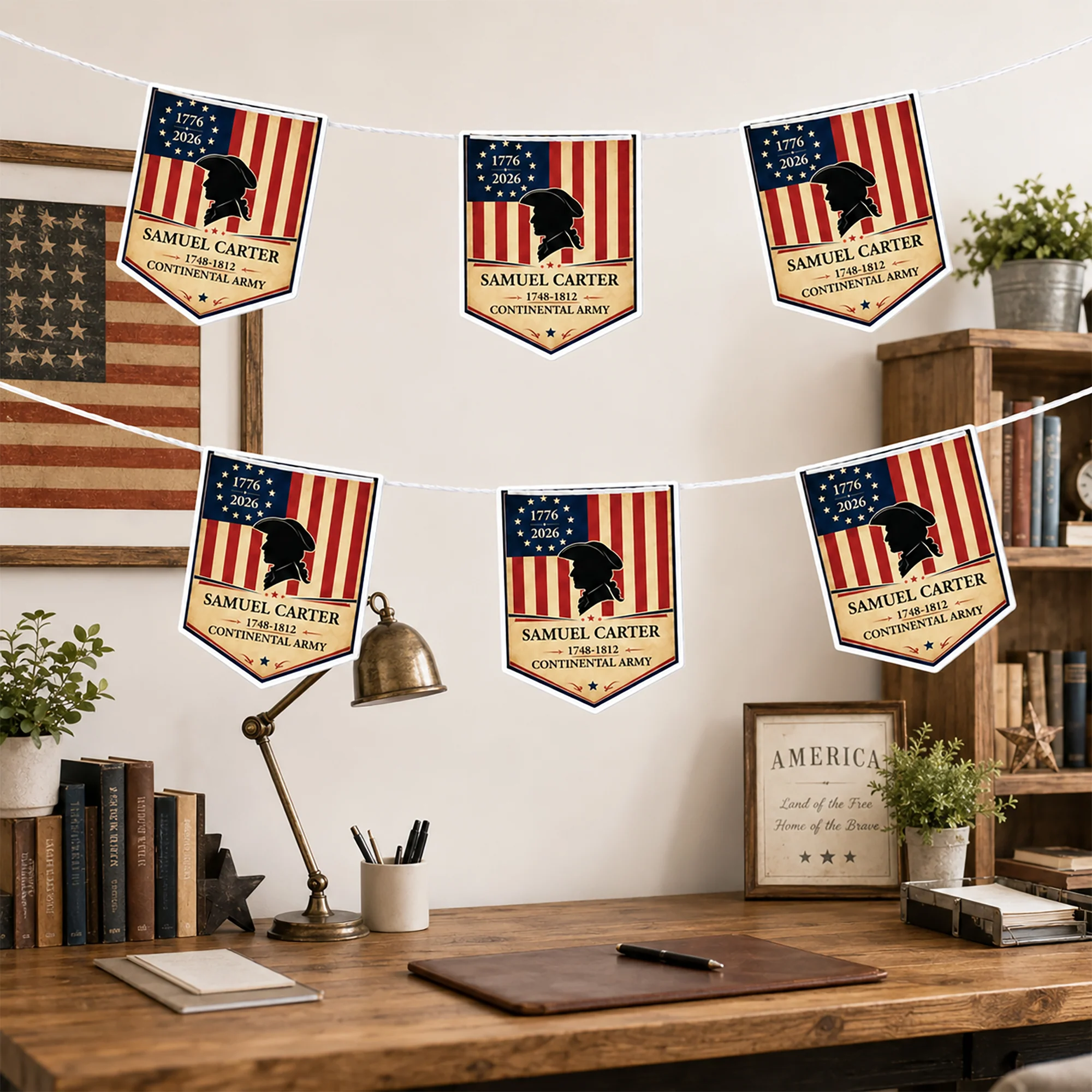 Patriot Family Name Ancestor History - Personalized Garland Banner