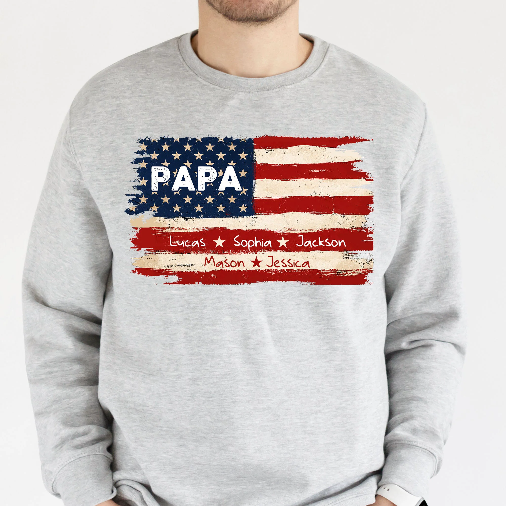 Patriotic American Flag Gift For Him Grandpa Dad - Personalized Shirt - Image 4