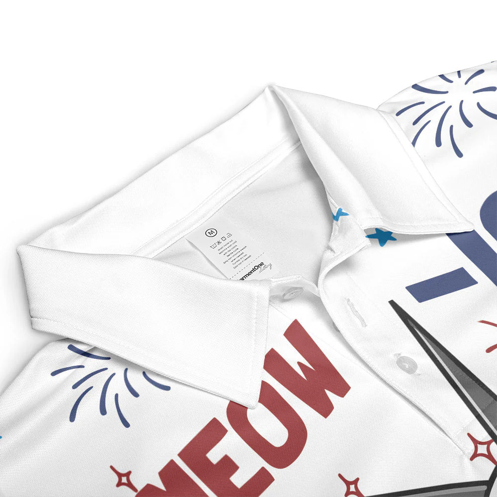 Patriotic Meowica - Personalized Photo Polo Shirt - Image 7