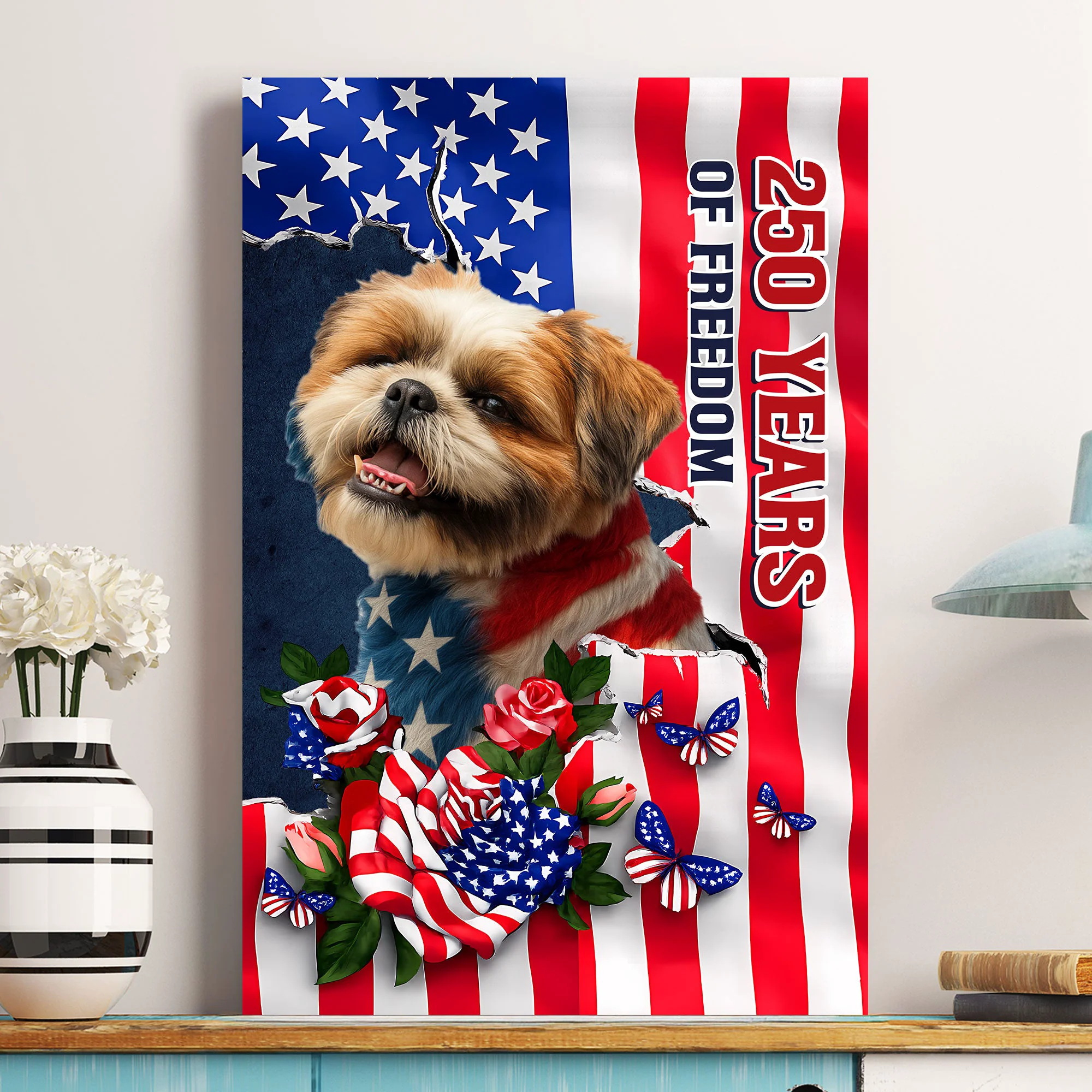 Patriotic Pet Portrait - Personalized Photo Poster - Image 2
