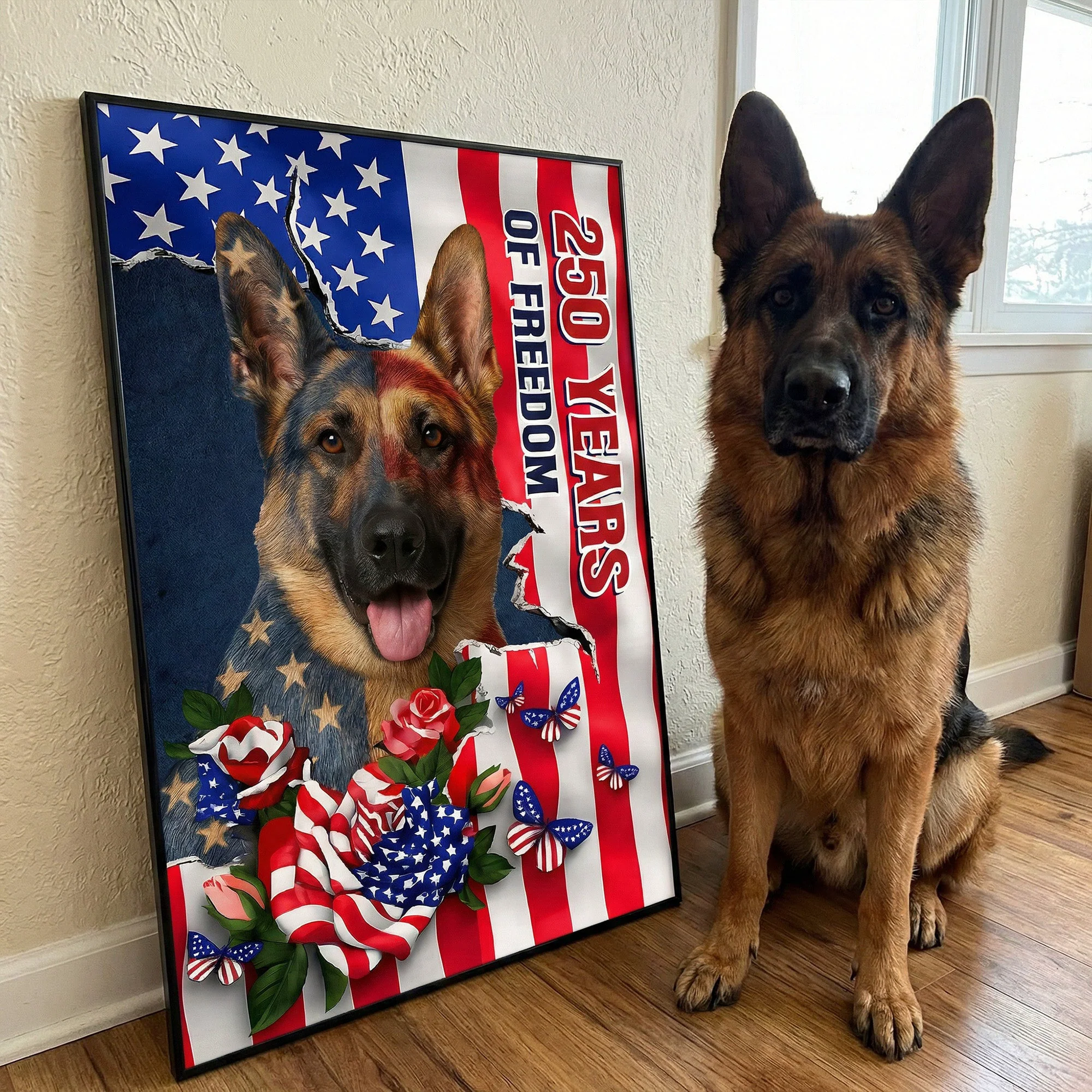 Patriotic Pet Portrait - Personalized Photo Poster - Image 5