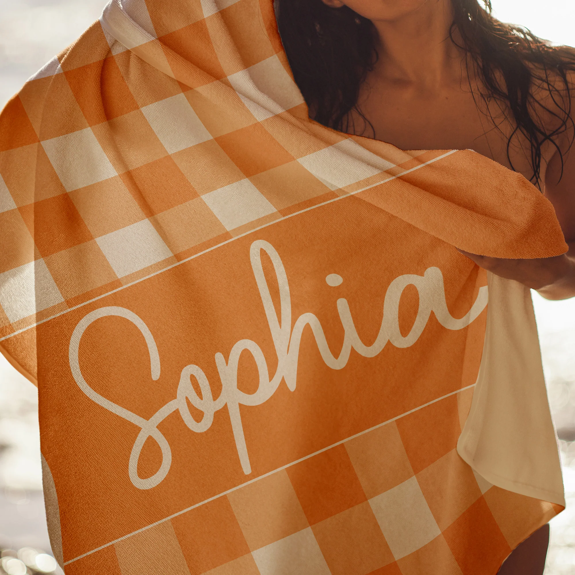 Pattern With Name Vacation Gift Bridesmaid Birthday Gift Girls Trip - Personalized Quick-Dry Beach Towel - Image 6