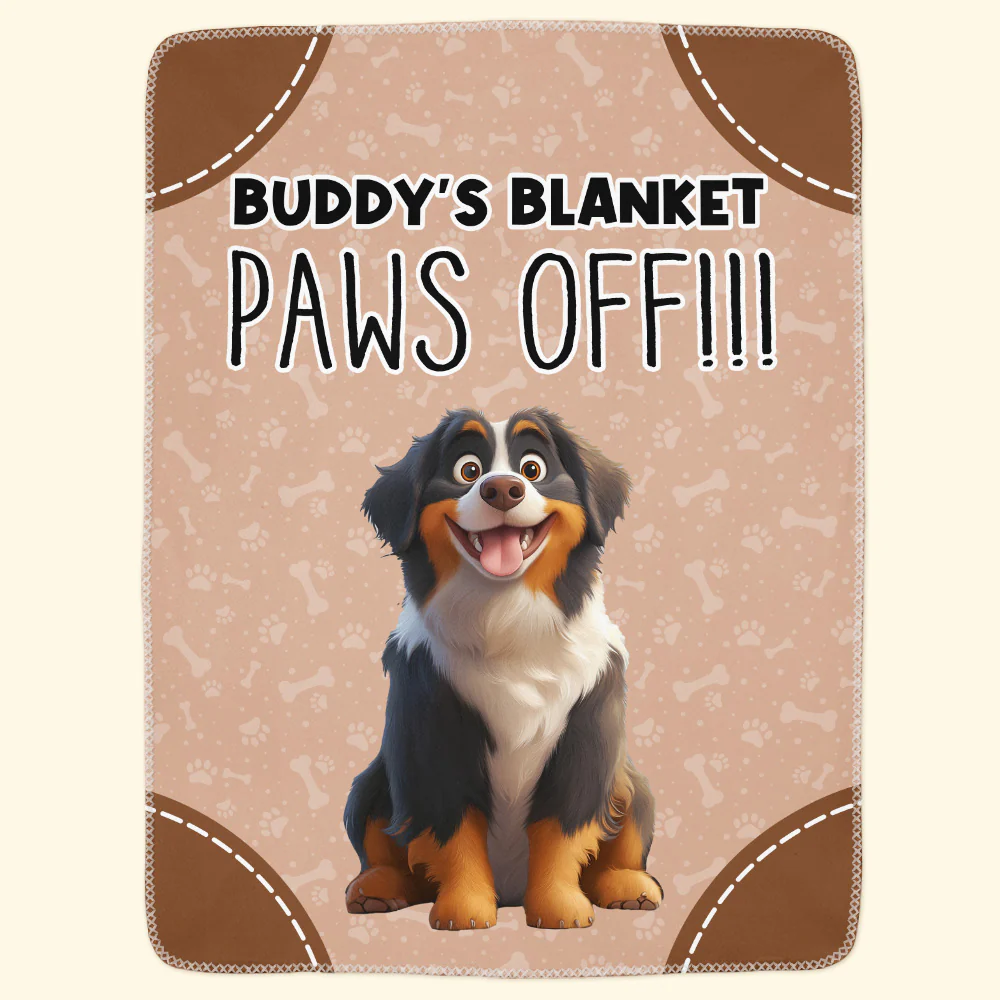 Paws Off Funny Gift For Dog Lovers - Personalized Blanket - Image 2