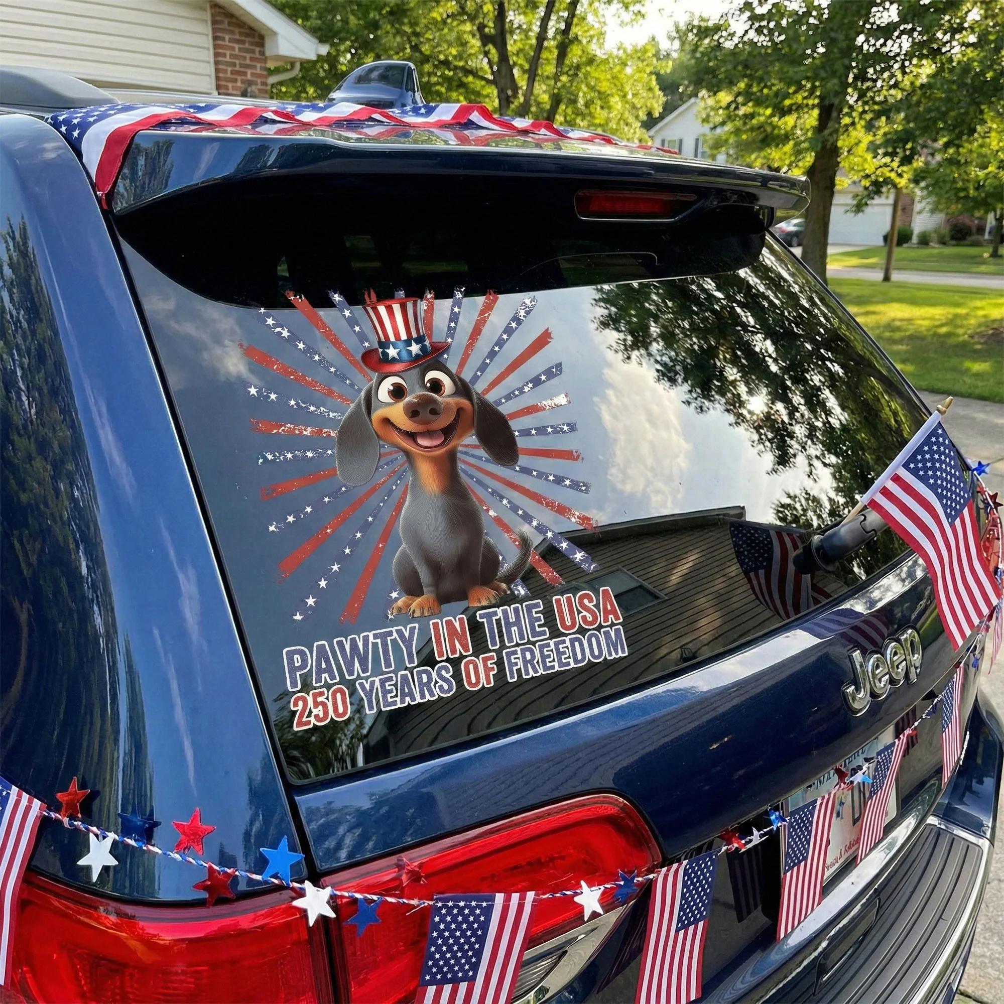 Pawty In The USA 250 Years Of Freedom - Personalized Decal - Image 2