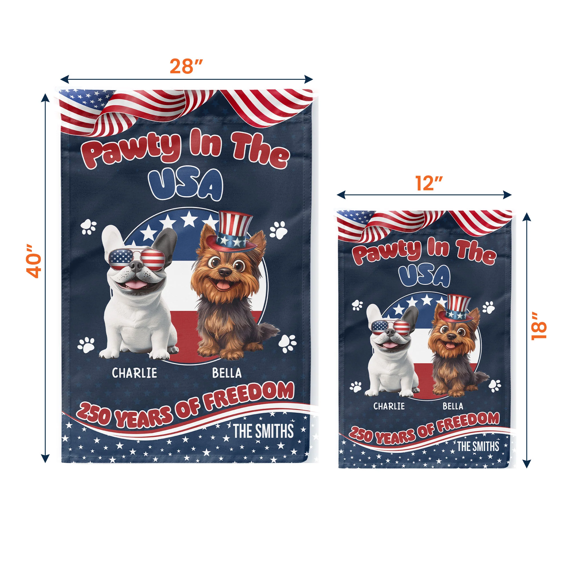 Pawty In The USA 250 Years Of Freedom - Personalized Flag - Image 5