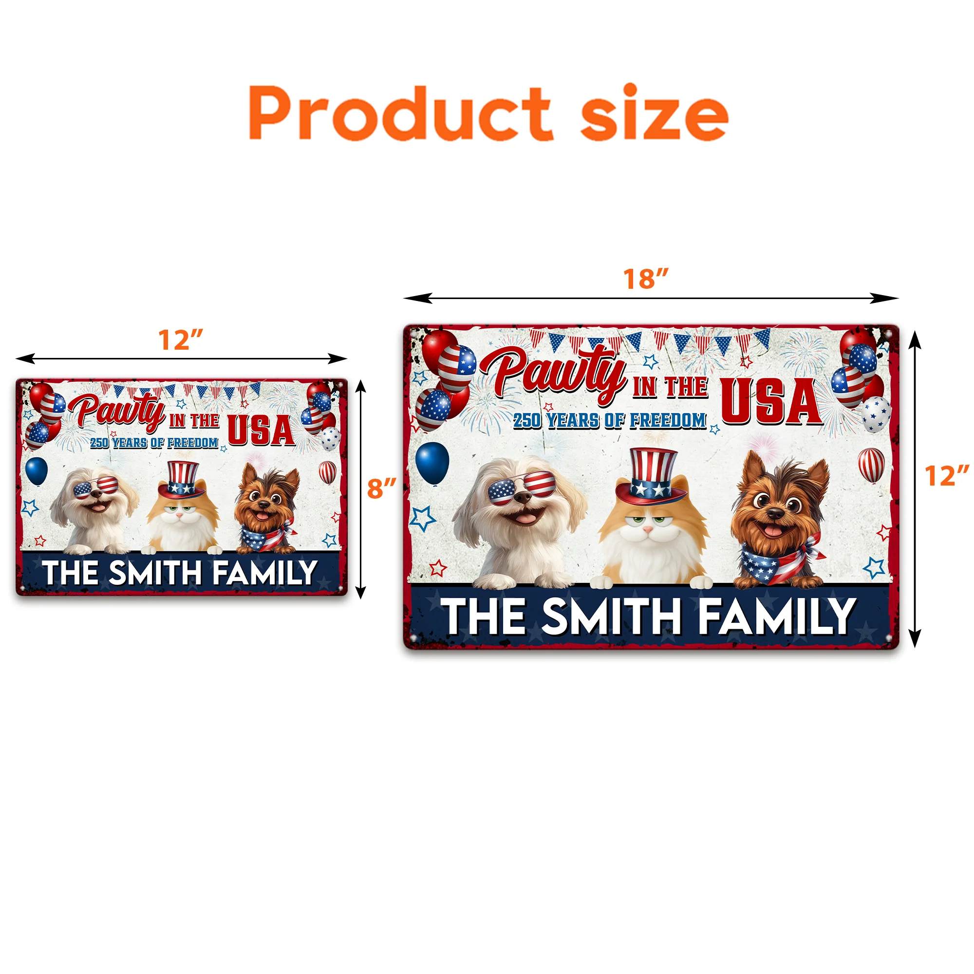 Pawty In The Usa - Personalized Metal Sign - Image 5