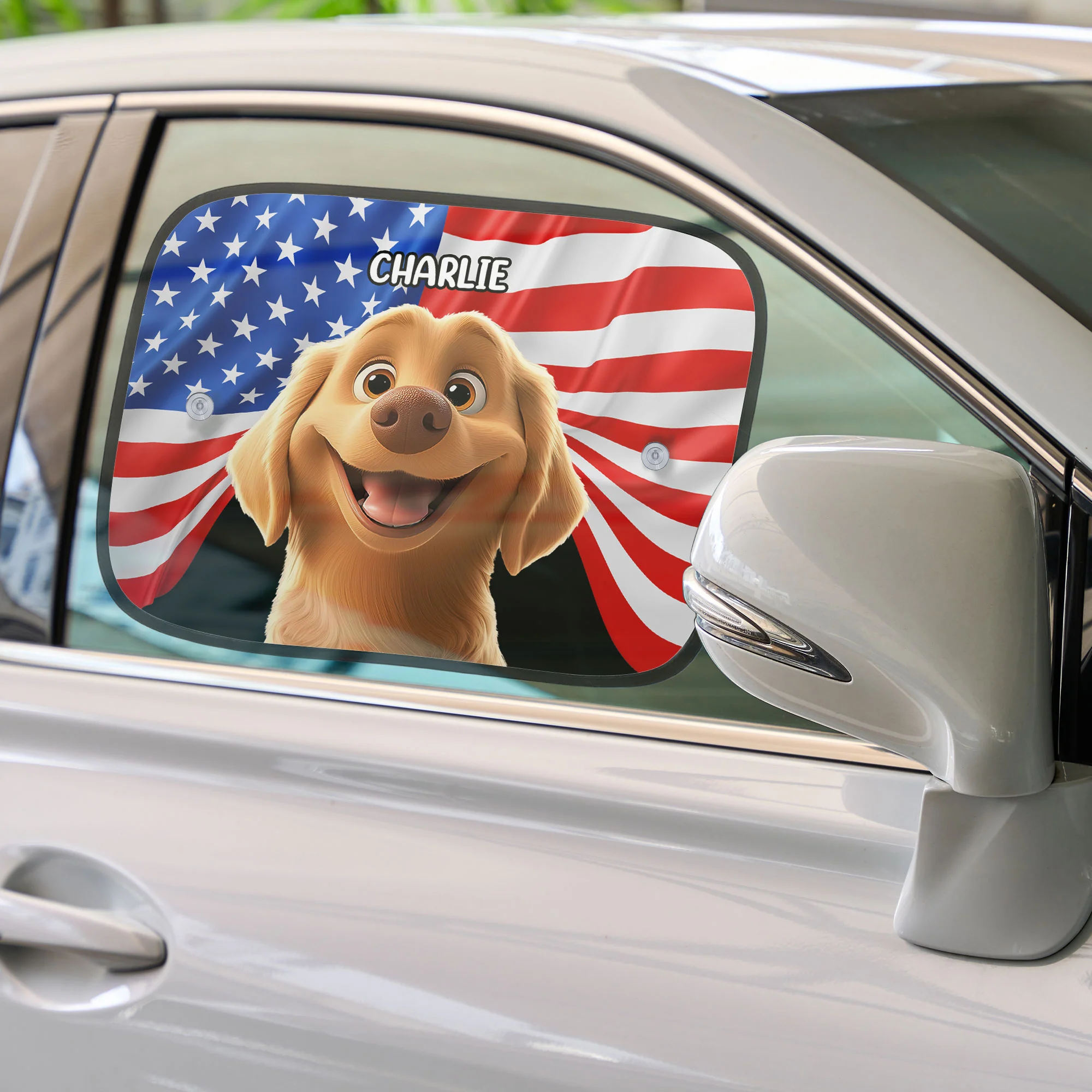 Peeking Dog - Custom Car Side Window Sun Shade - Image 3