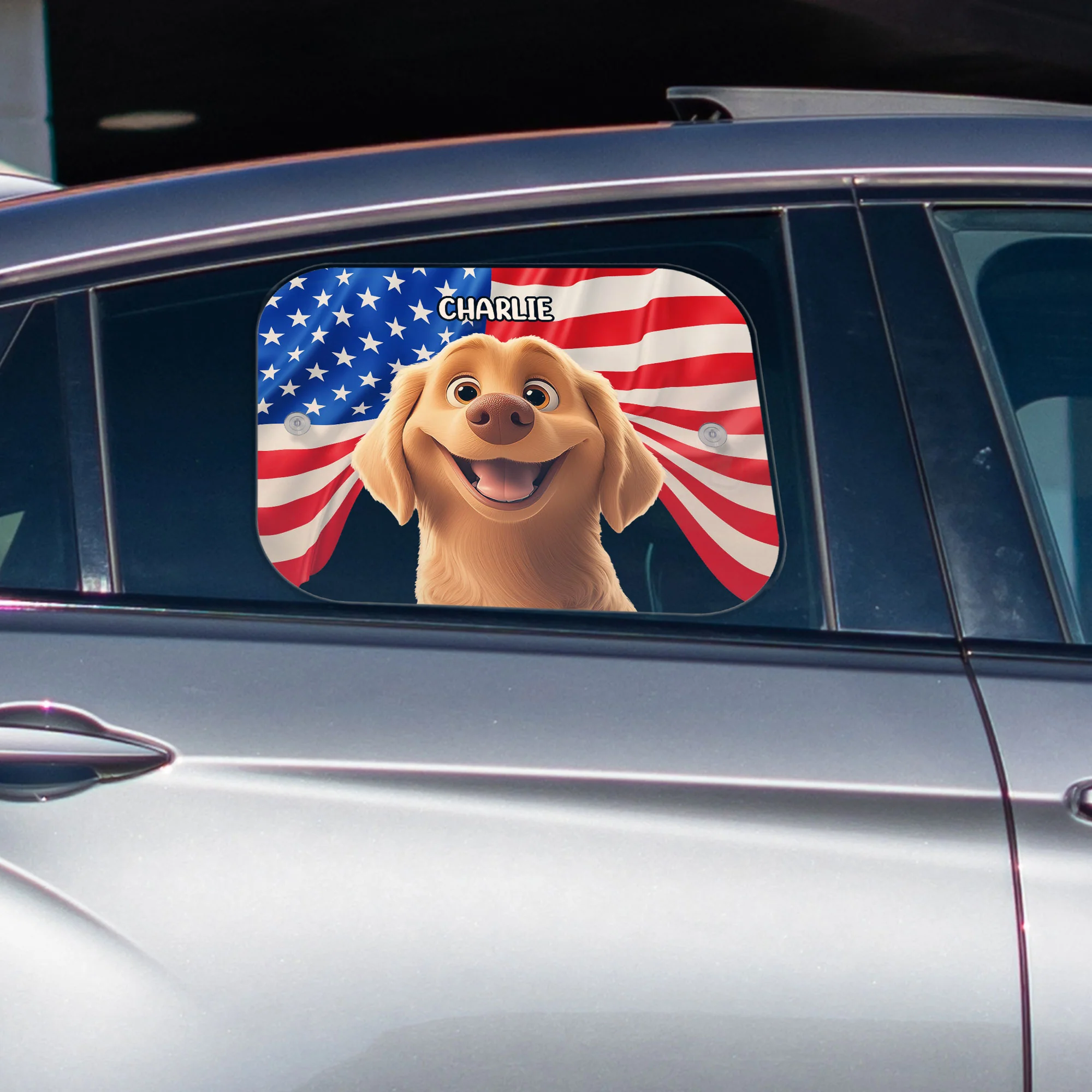 Peeking Dog - Custom Car Side Window Sun Shade - Image 4