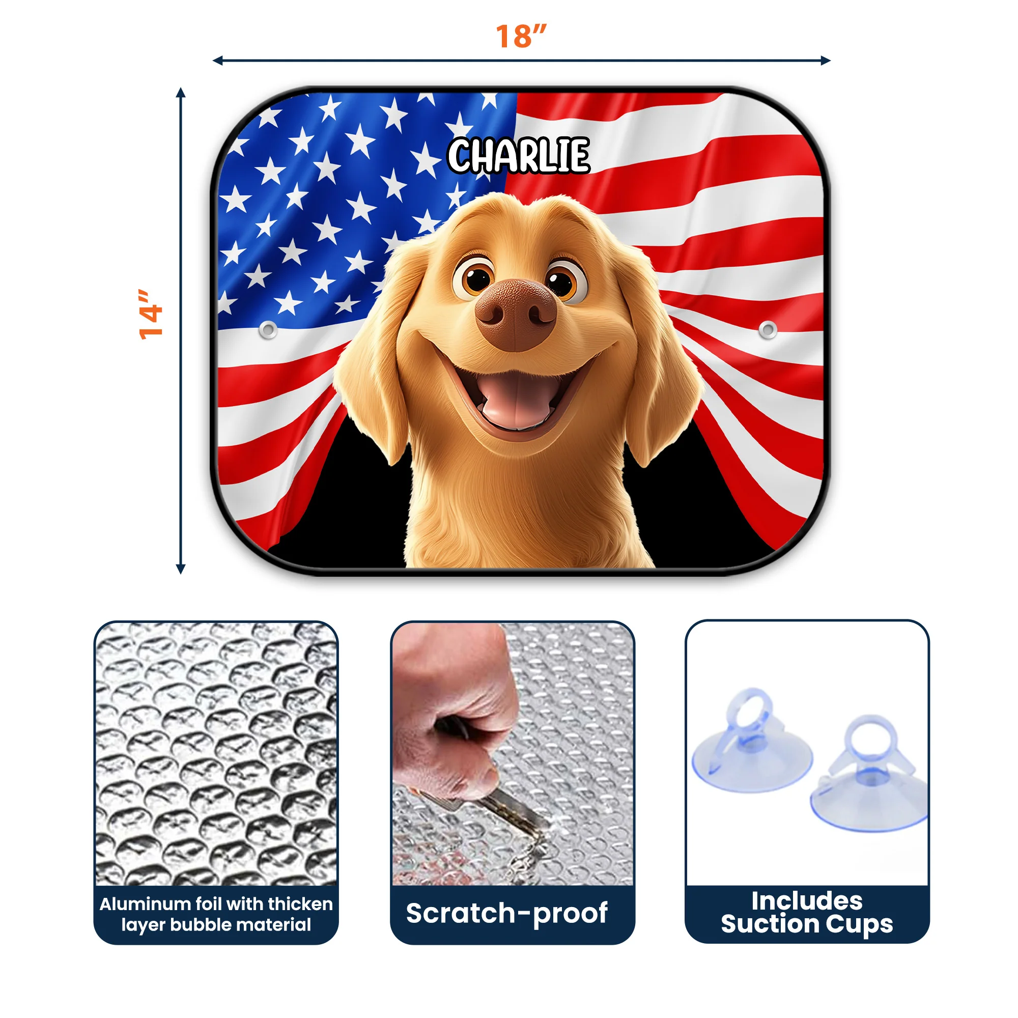 Peeking Dog - Custom Car Side Window Sun Shade - Image 5
