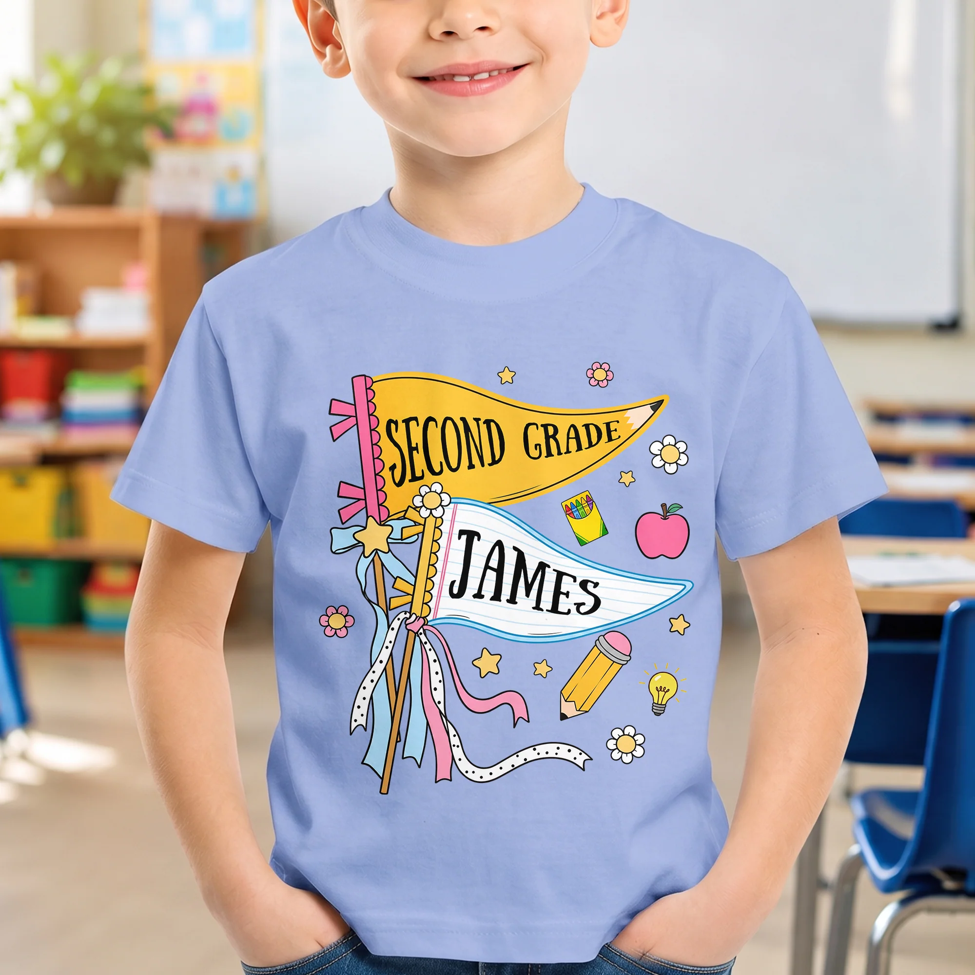 Pencil Back To School Custom Pennant - Personalized Shirt - Image 5