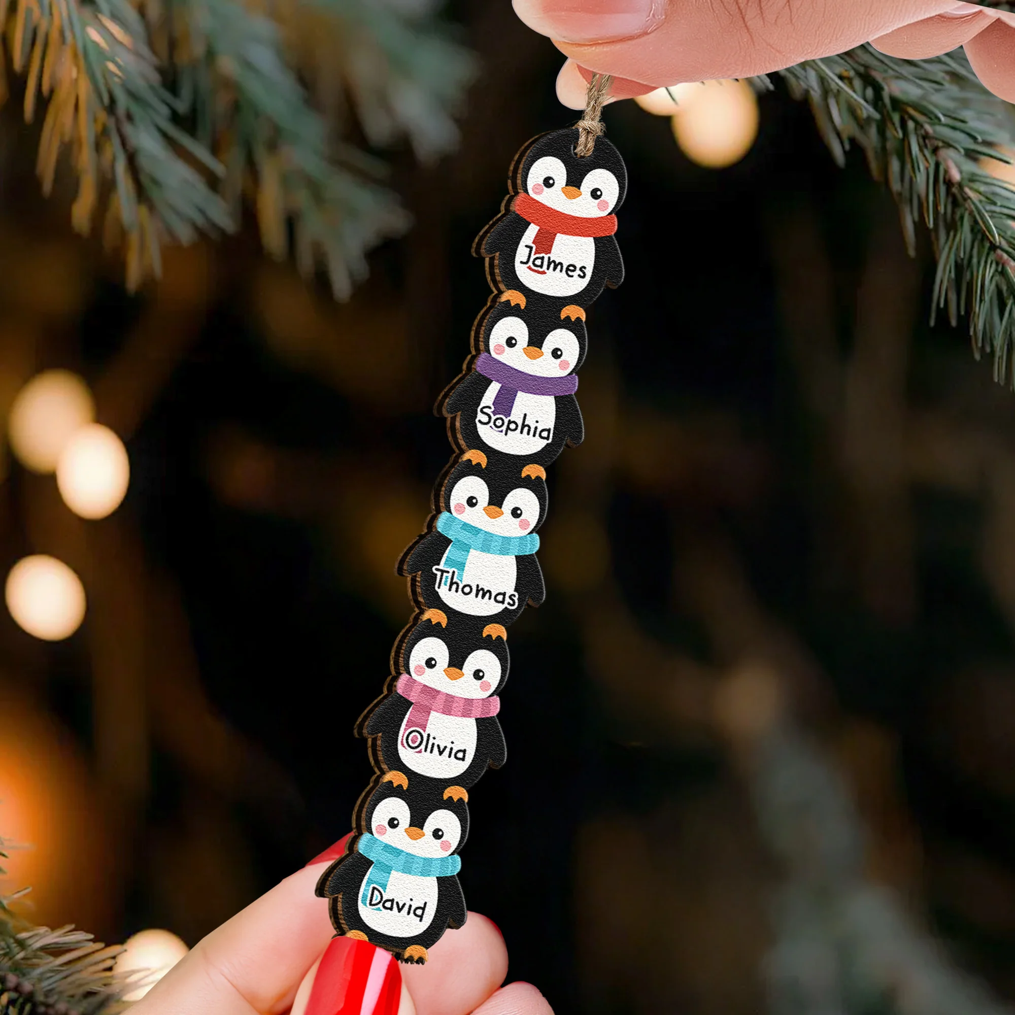 Penguin Family - Kid Custom Name Christmas Gift - Personalized Family Ornament - Image 2