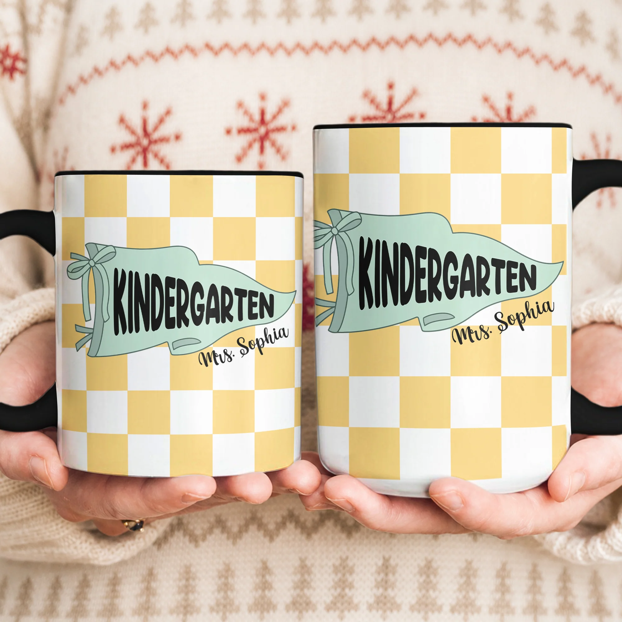 Pennant Design Teacher Back To School Gift - Personalized Mug - Image 4