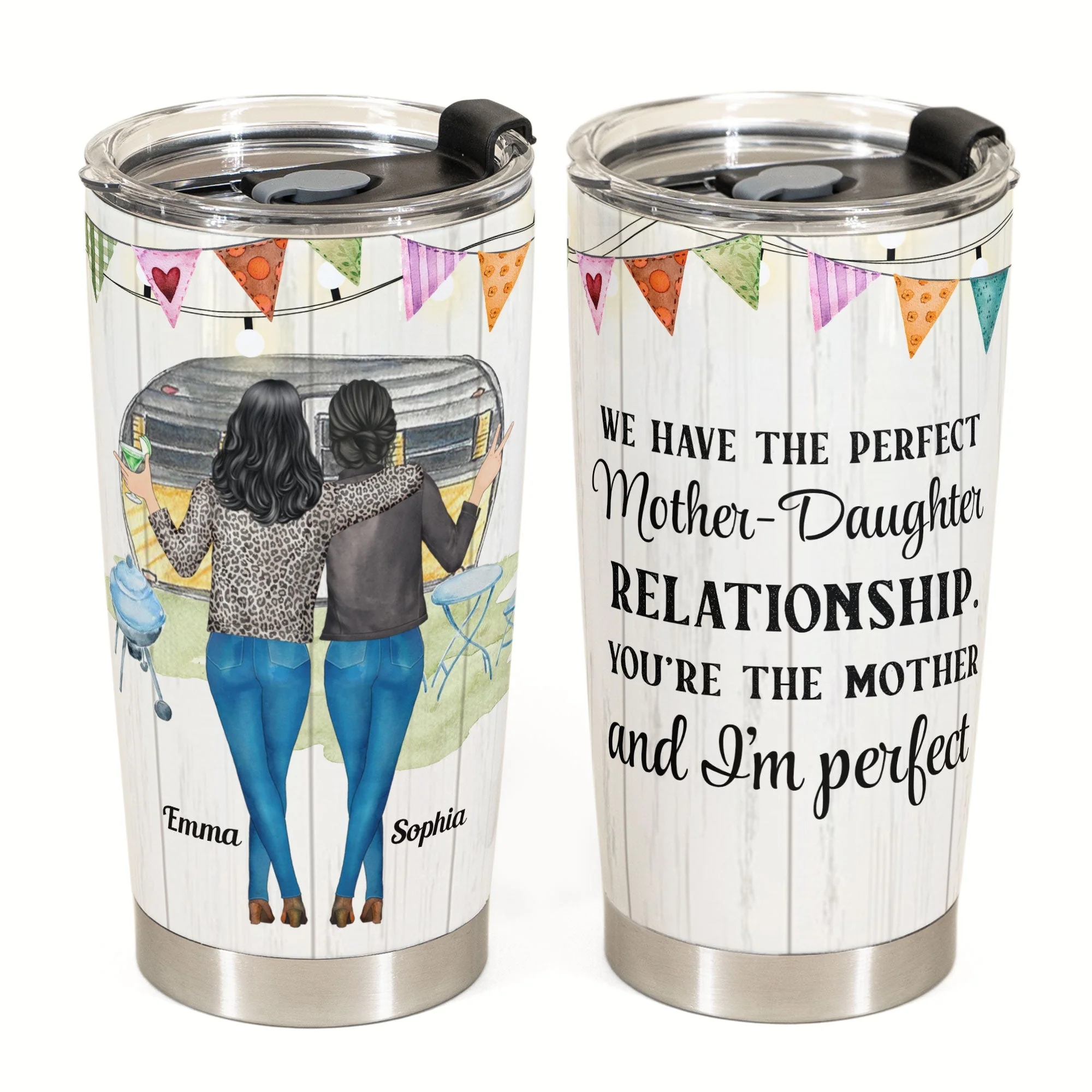 Perfect Mother-Daughter Relationship - Personalized Tumbler Cup - Gift For Mom, Mother, Mama From Daughter - Image 2
