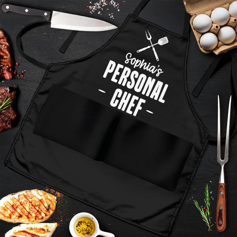 Personal Chef Grill Apron Funny Gifts For Him, Husband - Personalized Apron - Image 3