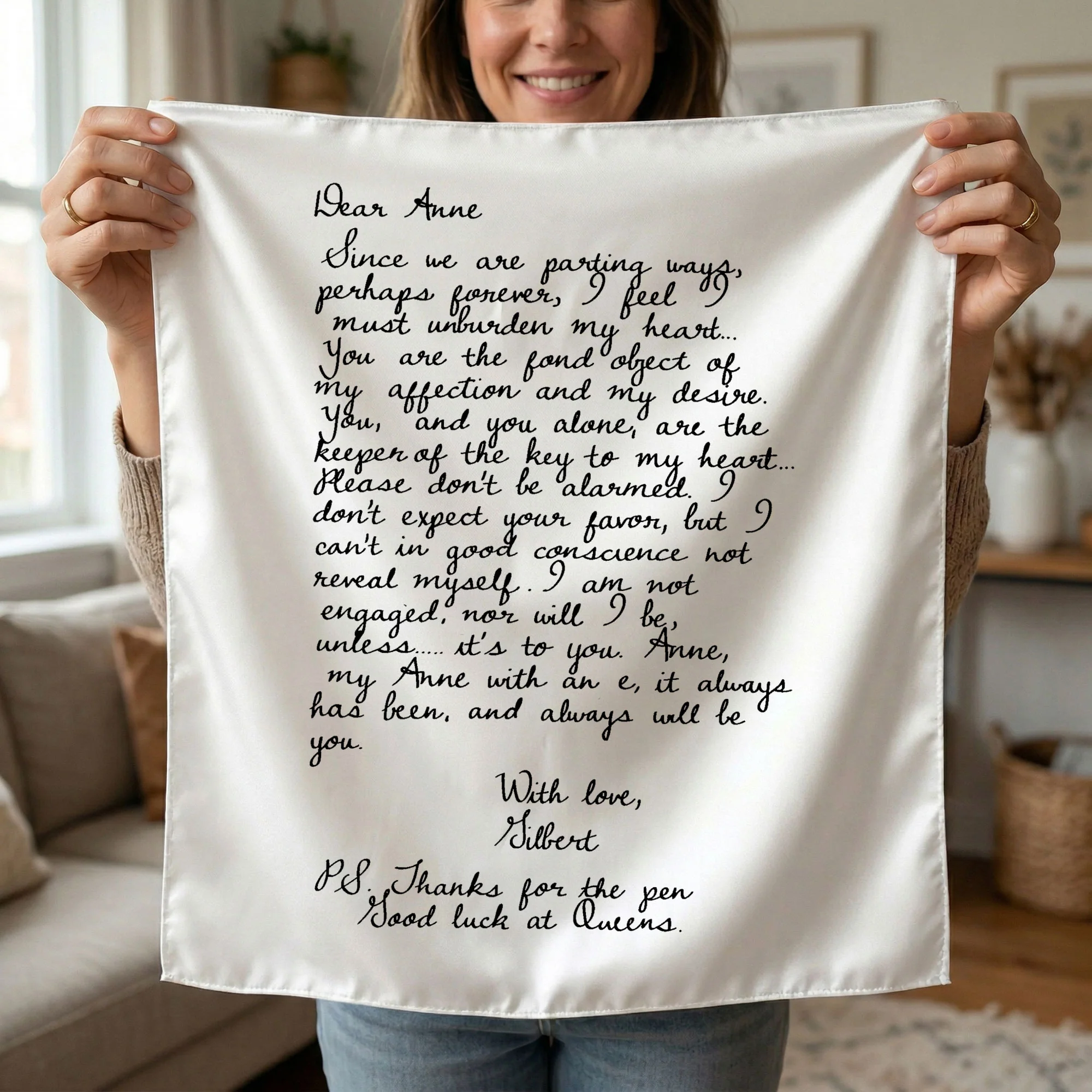 Personalized Actual Handwriting For Her, Lovers, Mom, Daughter Trinket Tray - Personalized Scarf - Image 2