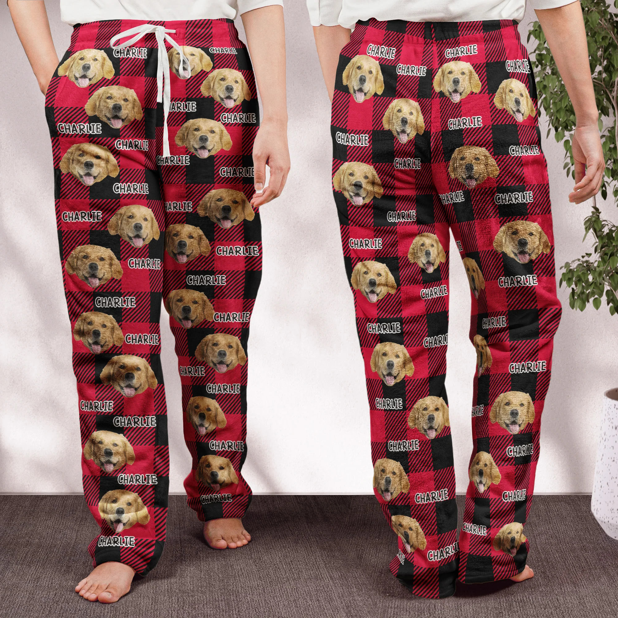 Pet Christmas - Personalized Photo Fleece Pajama Pants - Image 6
