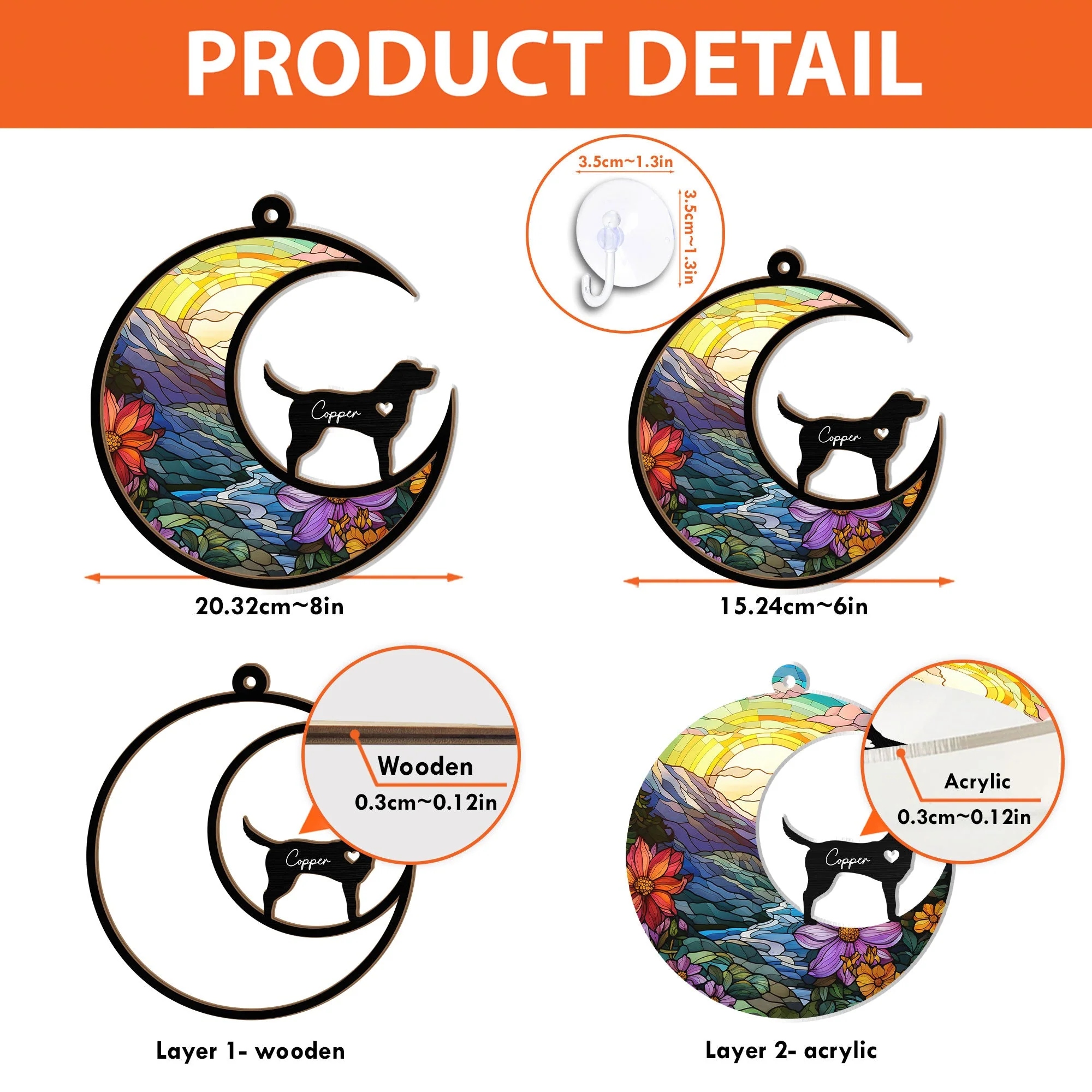 Pet Loss - Personalized Window Hanging Suncatcher Ornament - Image 6