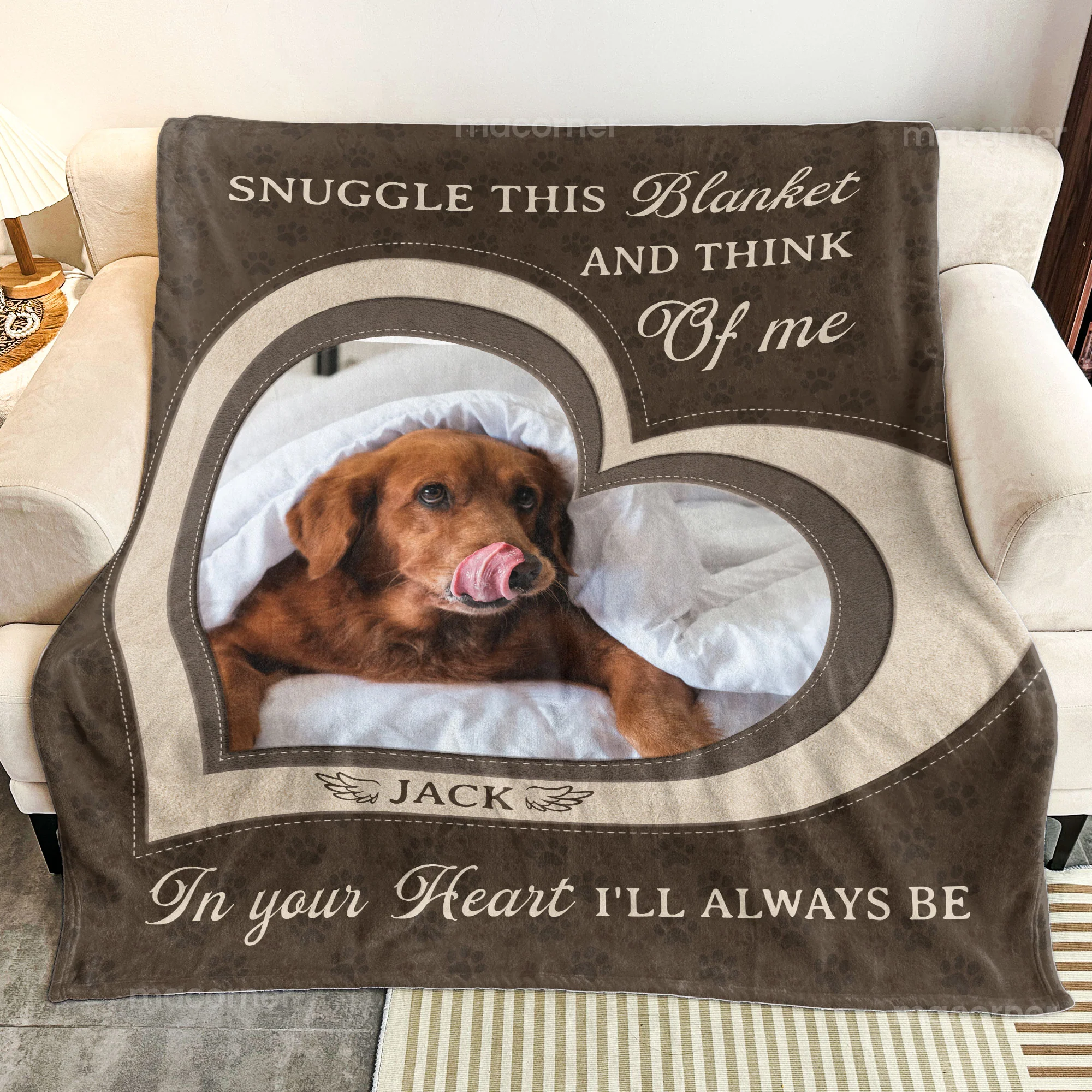 Pet Loss Snuggle This Blanket And Think Of Me - Personalized Photo Blanket - Image 4