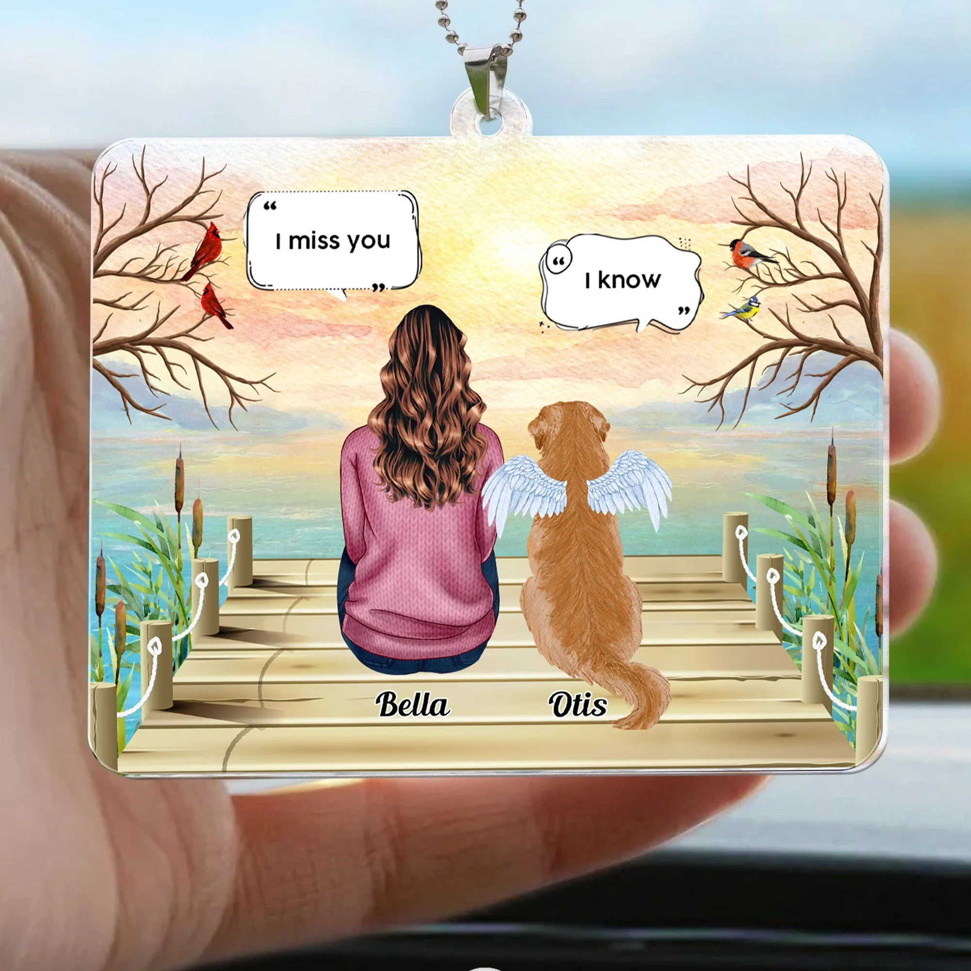 Pet Memorial I Am Always With You - Personalized Rear View Mirror Accessory - Image 4