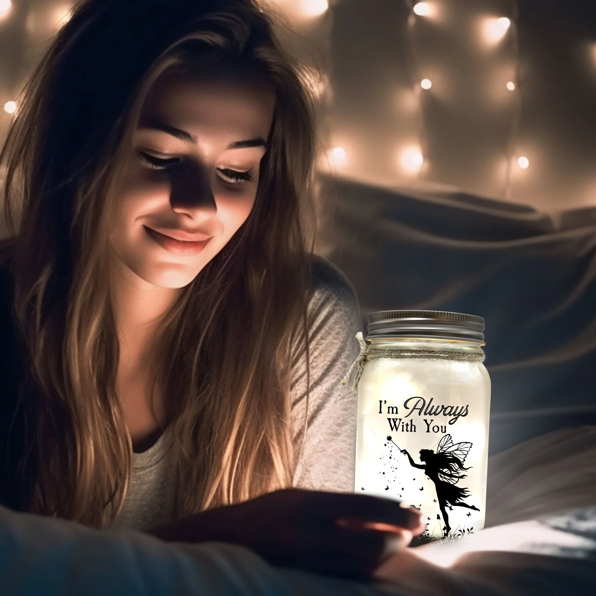 Pet Memorial I'm Always With You - Personalized Photo Mason Jar Light - Image 7