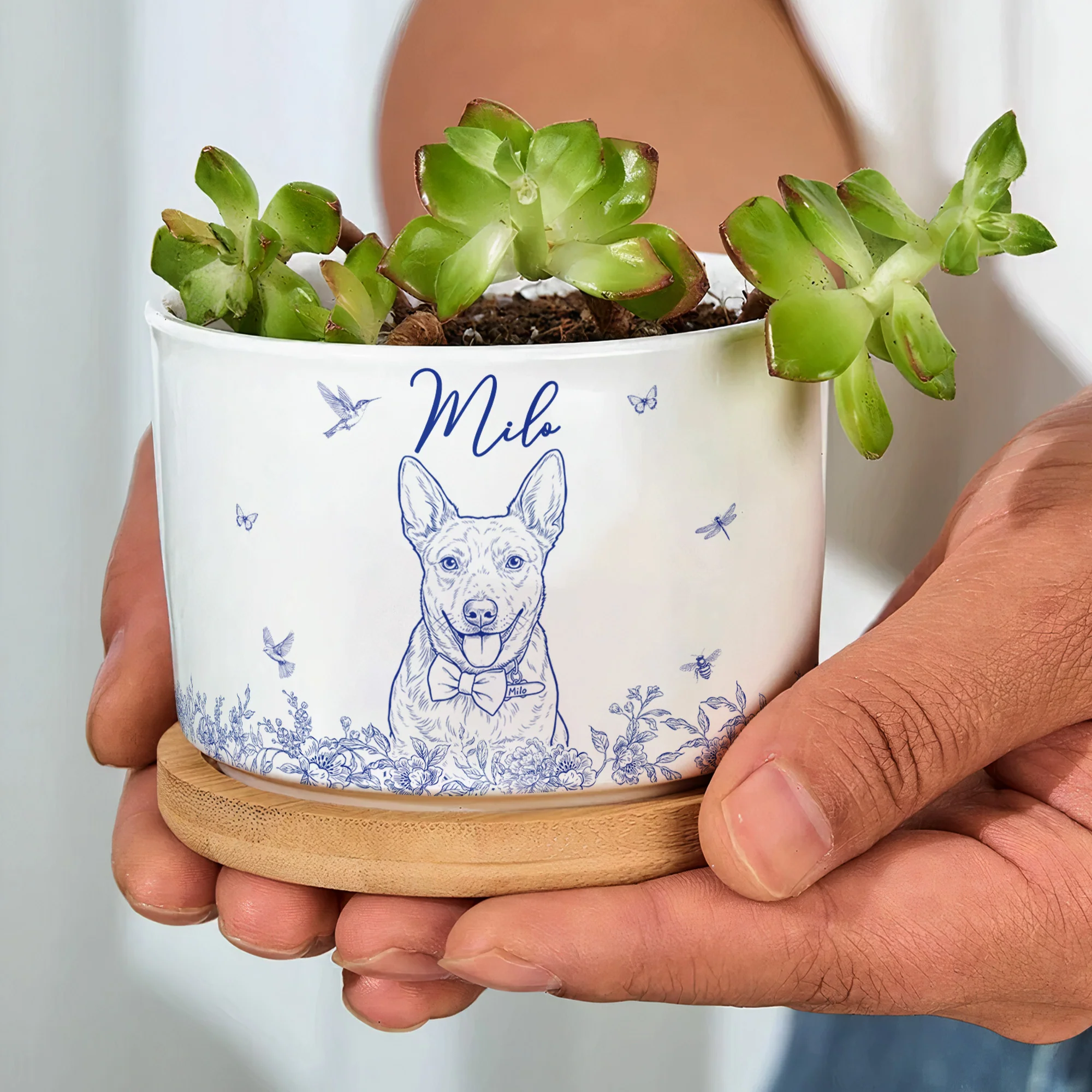 Pet Memorial Planter Remembrance Gift For Dog Lover Cat Lover - Personalized Ceramic Plant Pot - Image 6