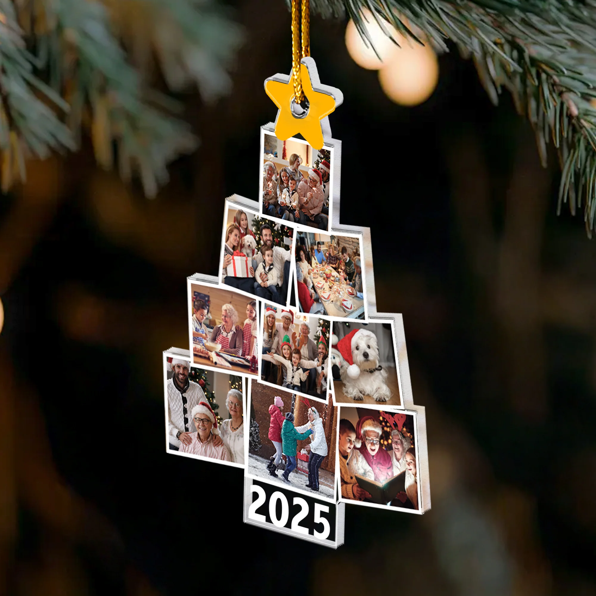 Photo Family Tree Christmas 2025 - Personalized Acrylic Photo Ornament-Ver 2 Custom Year - Image 4