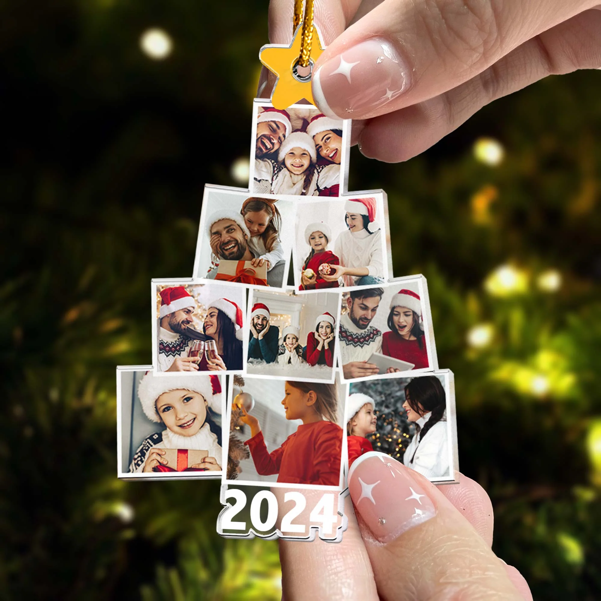 Photo Family Tree Christmas - Ver 2 - Personalized Family Photo Ornament - Image 4
