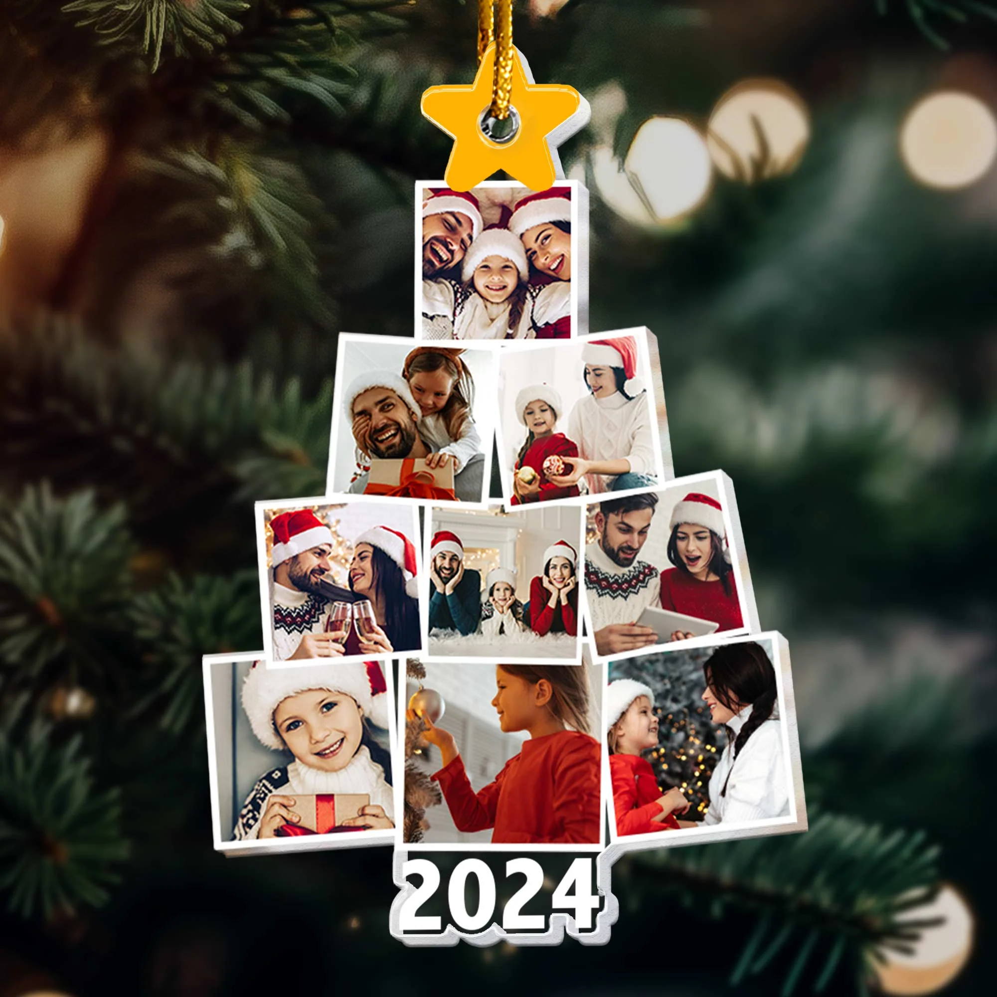 Photo Family Tree Christmas - Ver 2 - Personalized Family Photo Ornament - Image 6