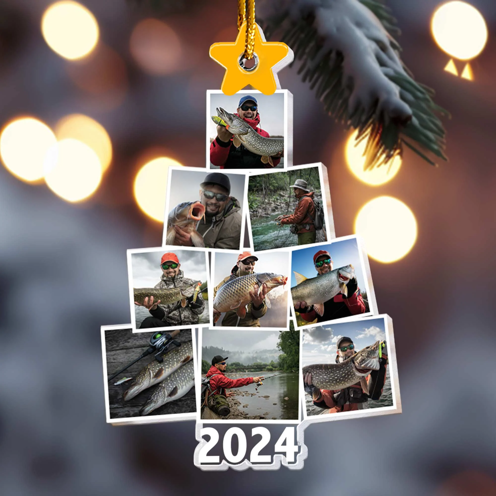 Photo Fishing Christmas Tree - Personalized Acrylic Photo Ornament - Image 4