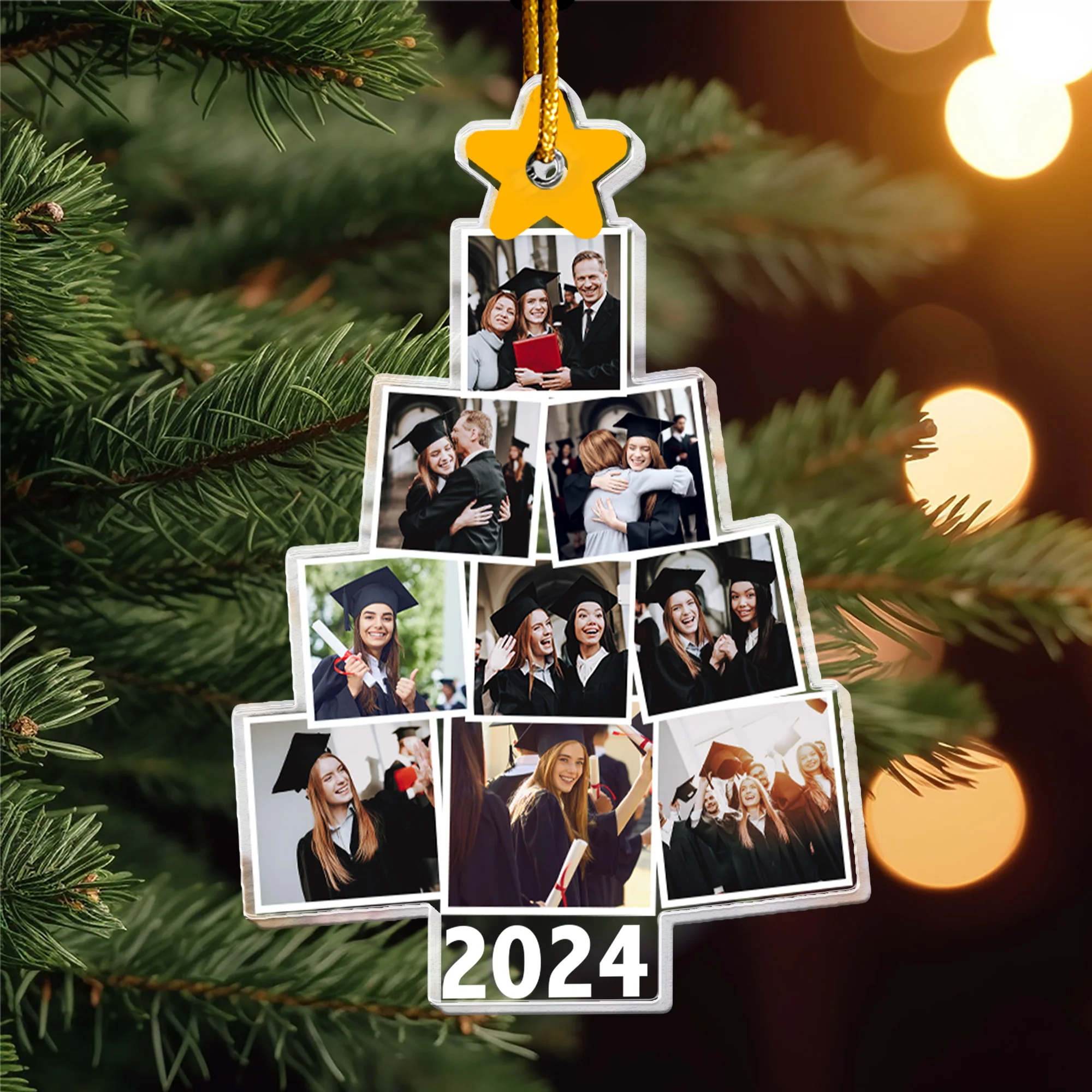Photo Graduation Christmas Tree - Personalized Acrylic Photo Ornament - Image 3