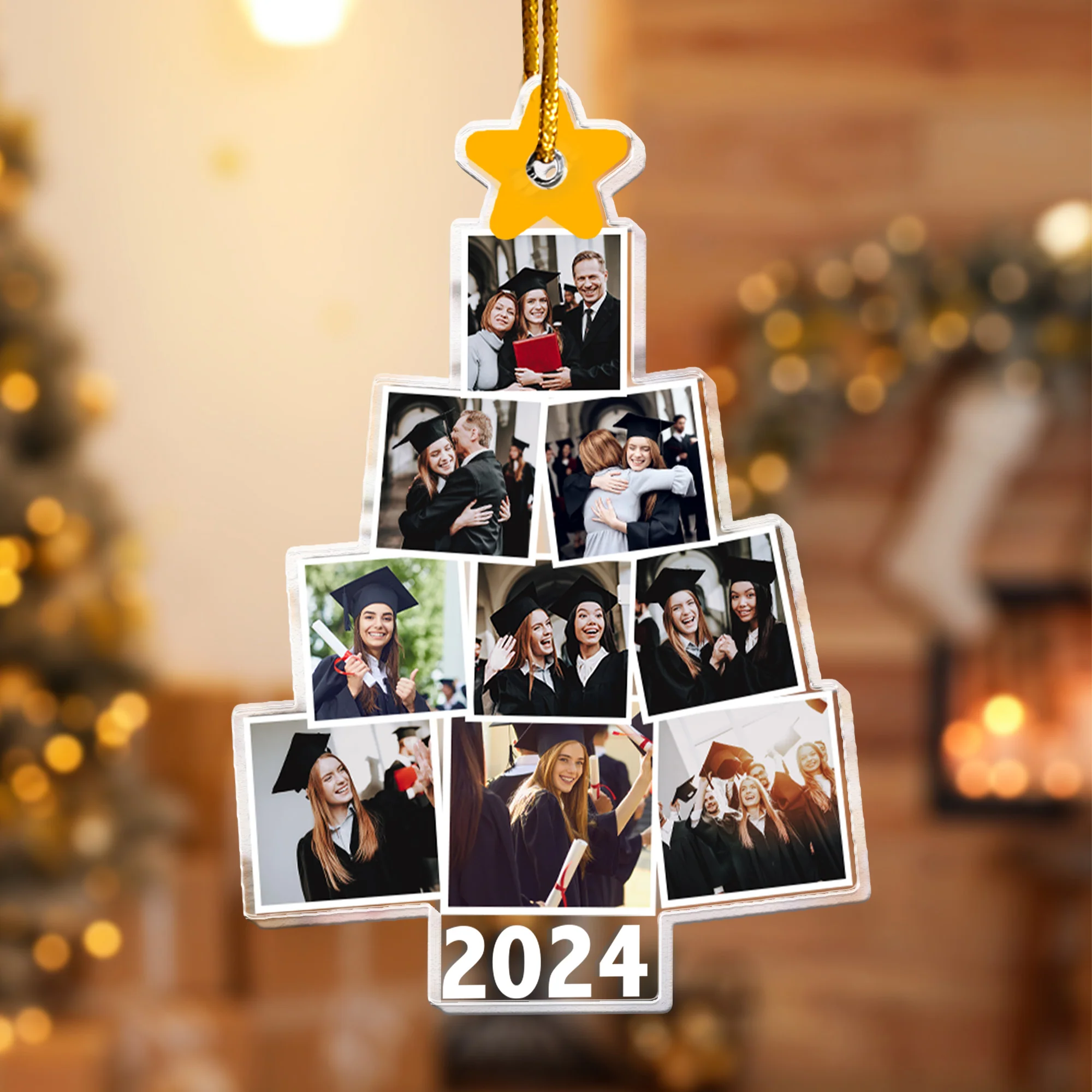 Photo Graduation Christmas Tree - Personalized Acrylic Photo Ornament - Image 4