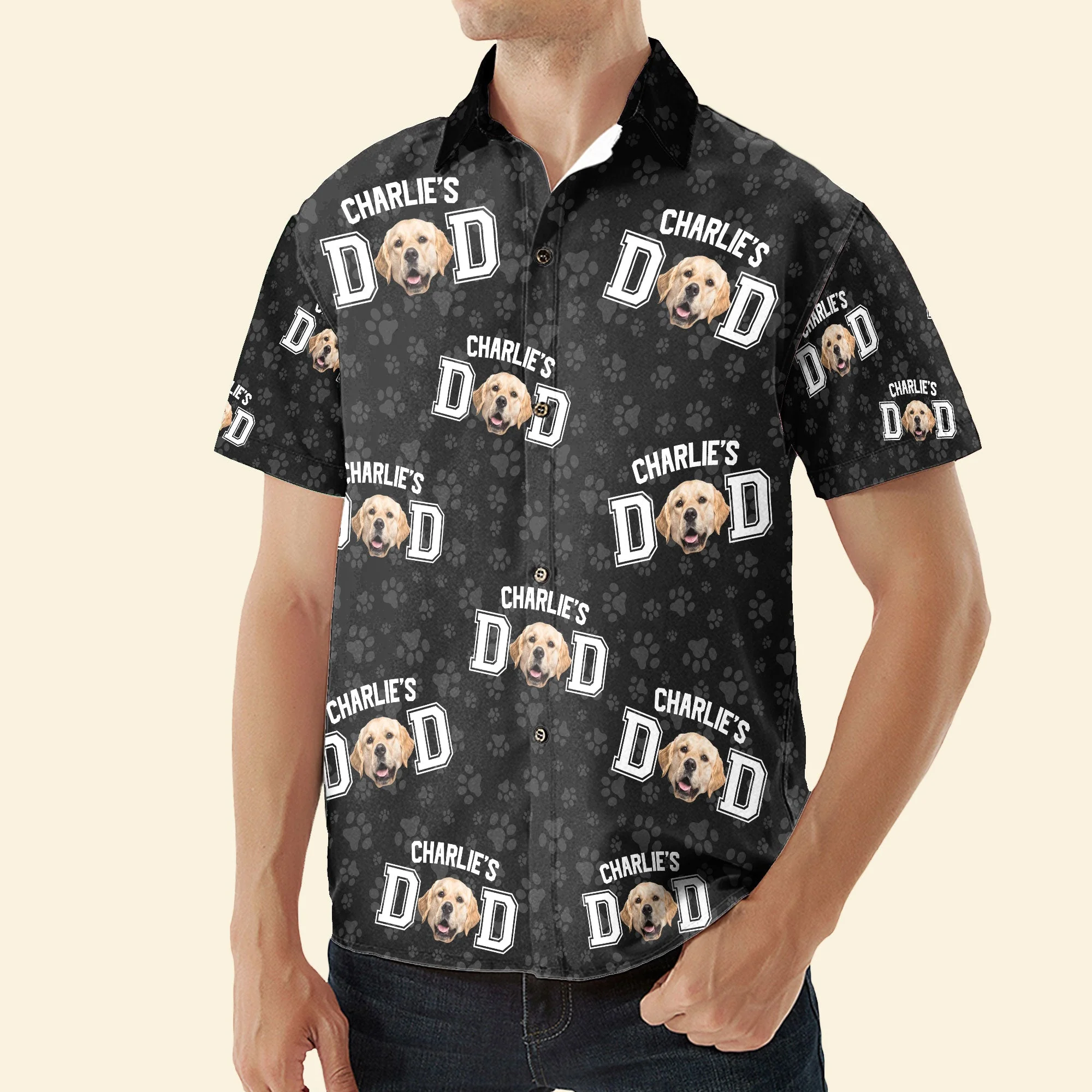 Best Dog Dad - Personalized Photo Hawaiian Shirt - Image 4